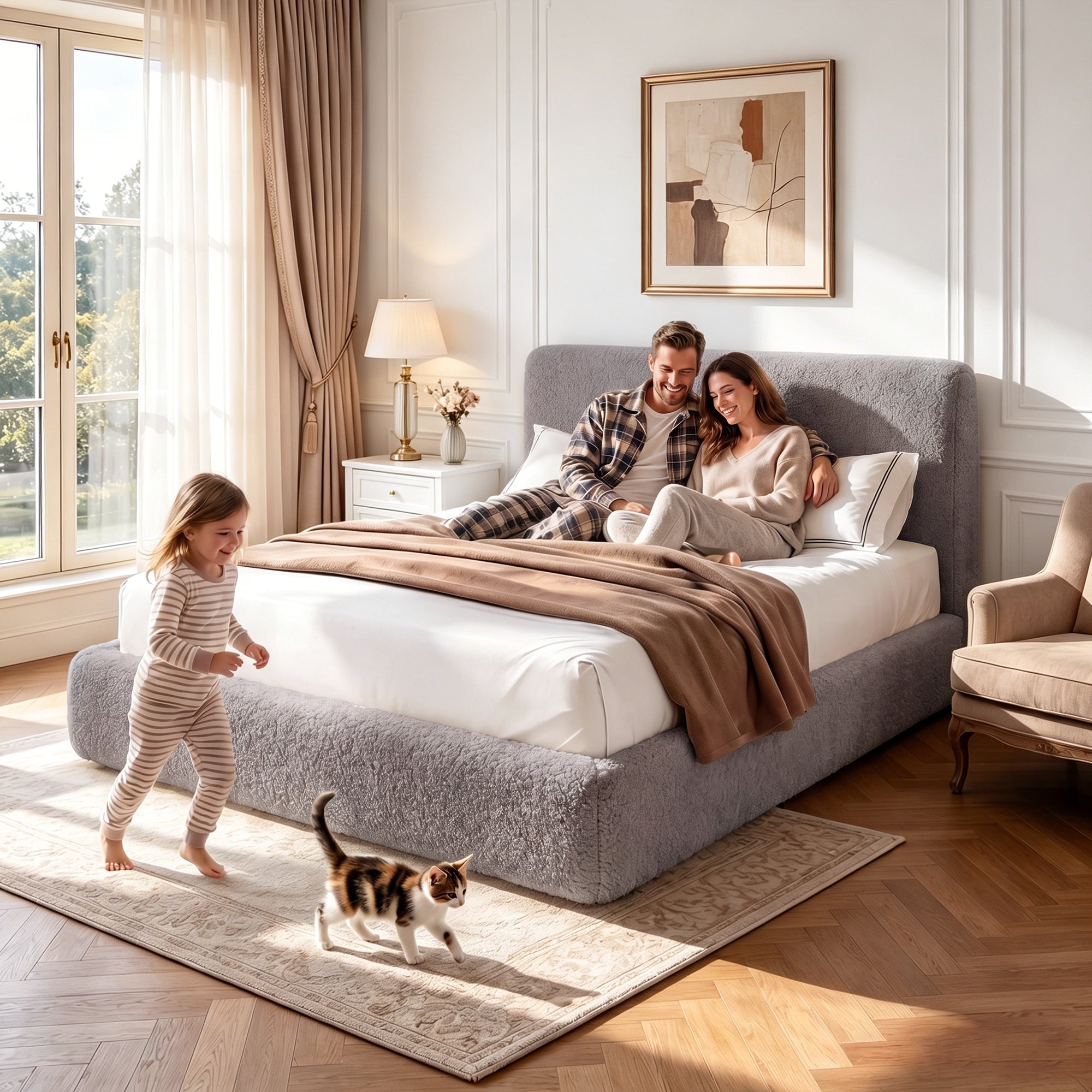 Advwin Cloud Bed Frame with Headboard