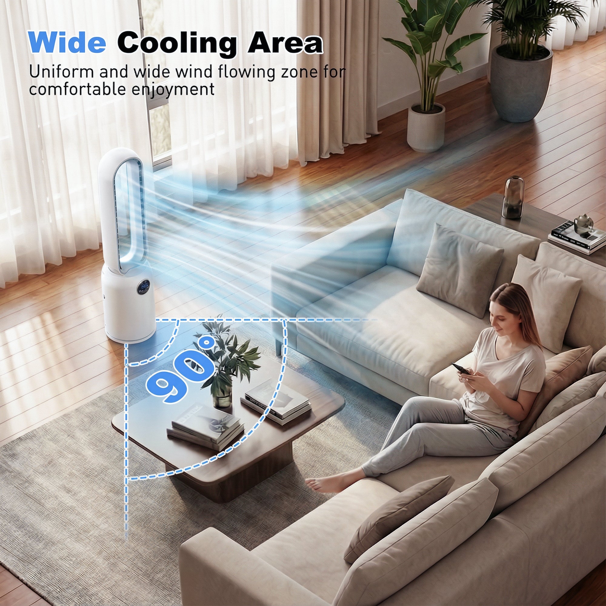 Advwin Upgrated Portable Bladeless Tower Fan