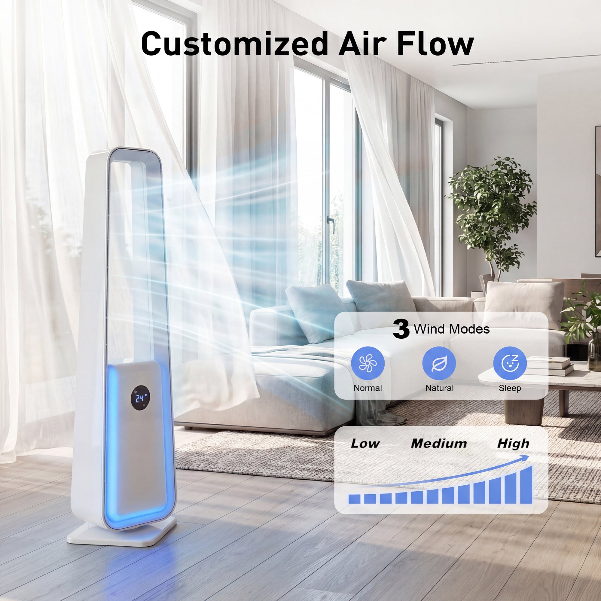 Advwin Powerful Standing Fan with Remote