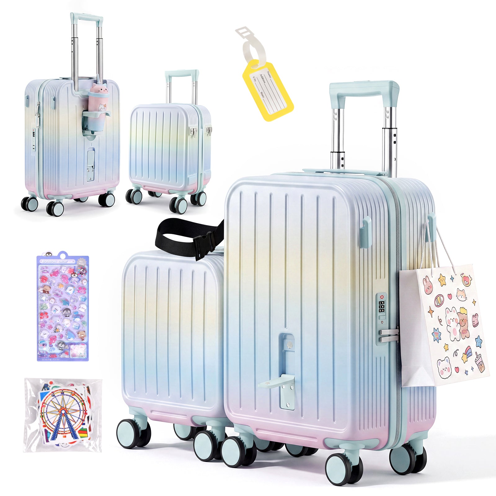 Advwin 2 Piece Ride On Suitcase Set for Kids
