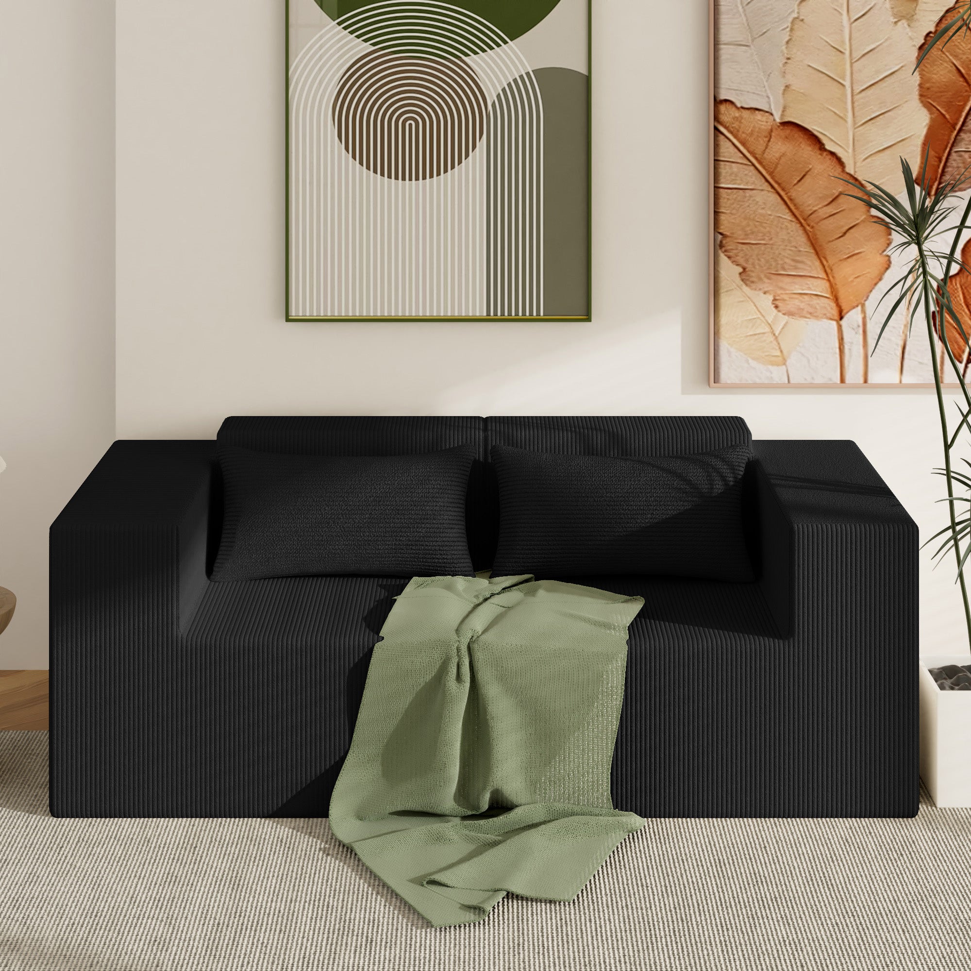 Advwin Oversized Modular Sectional Corduroy Couch