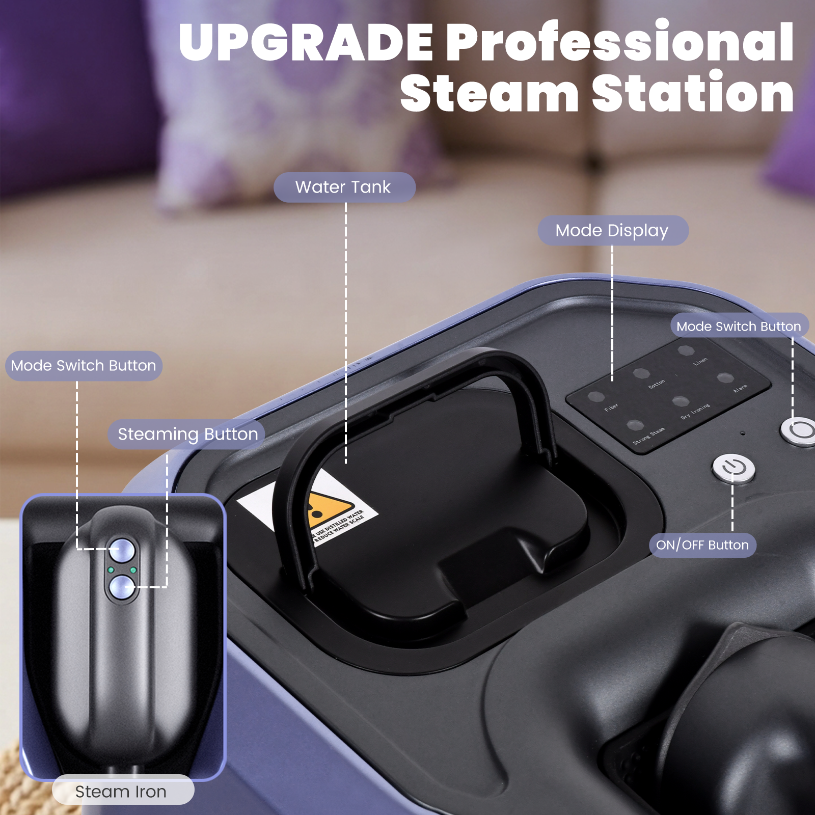 Advwin 2200W Dual Heating Steam Iron for Clothes