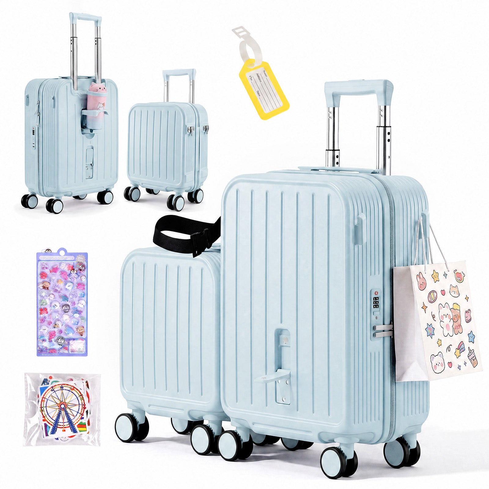 Advwin 2 Piece Ride On Suitcase Set for Kids