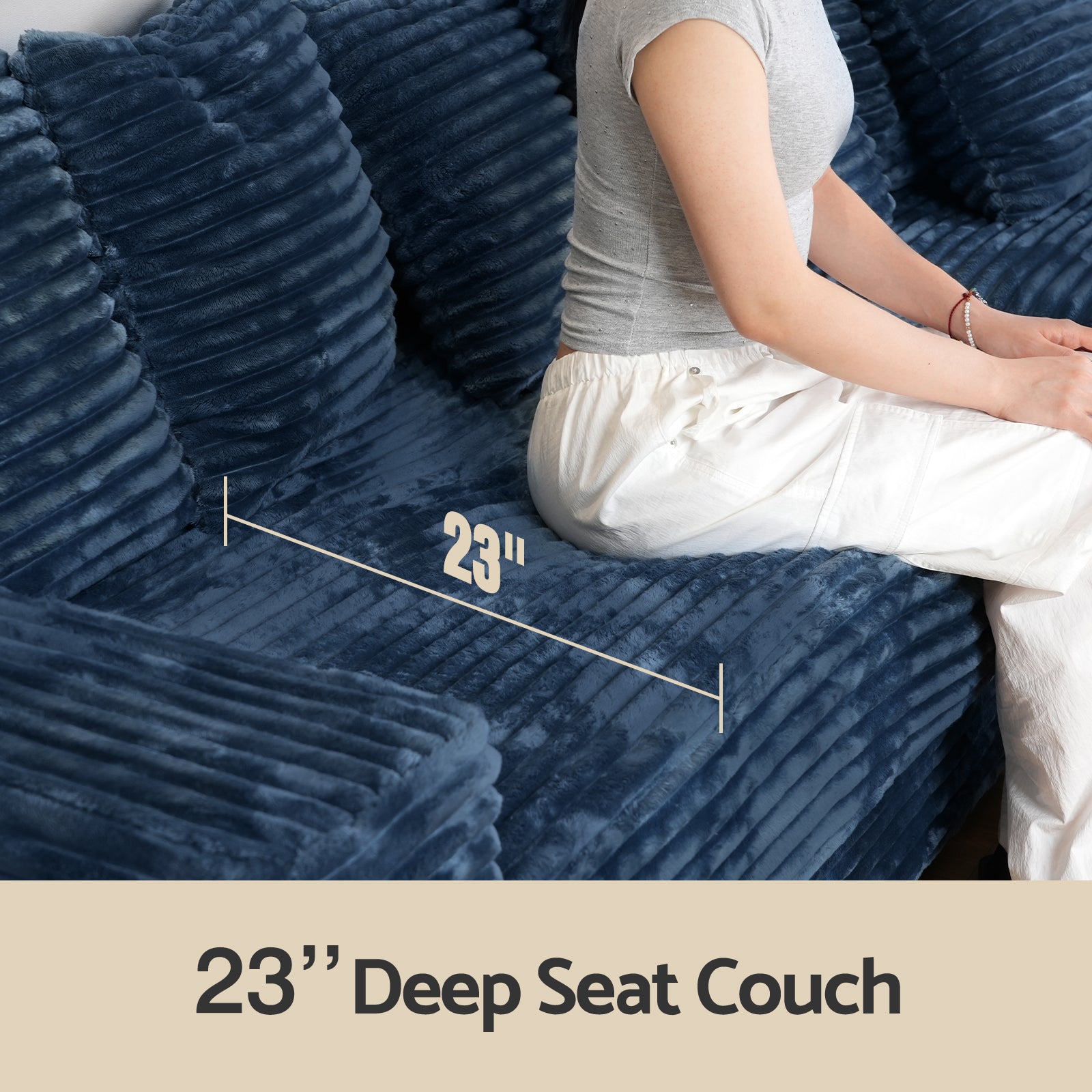 Advwin Oversized L Shaped Sofa With Chaise