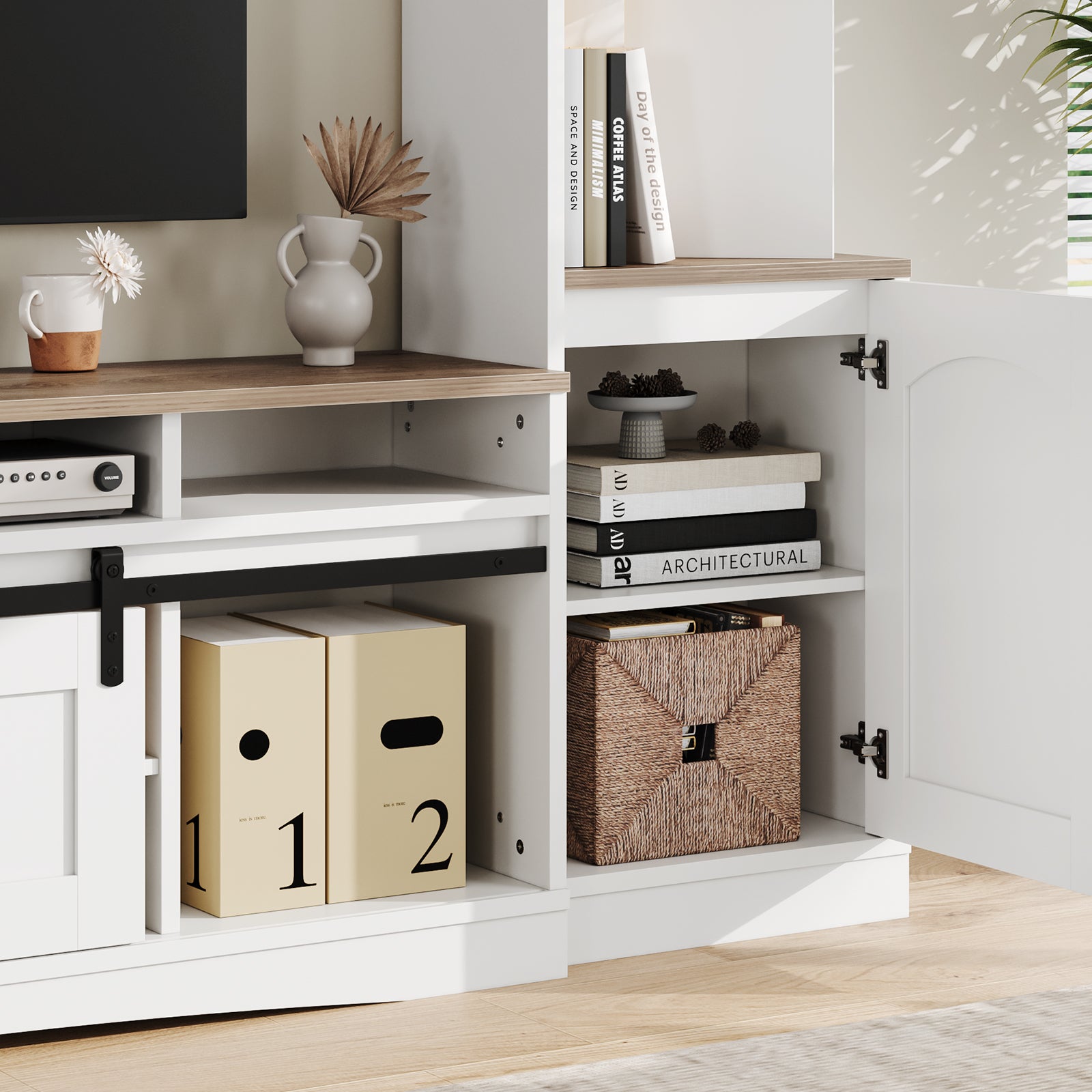 Advwin 101" Modern Wall Unit Entertainment Center