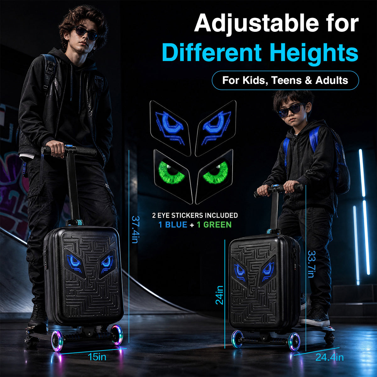 Advwin Expandable Scooter Luggage for Kids & Teens