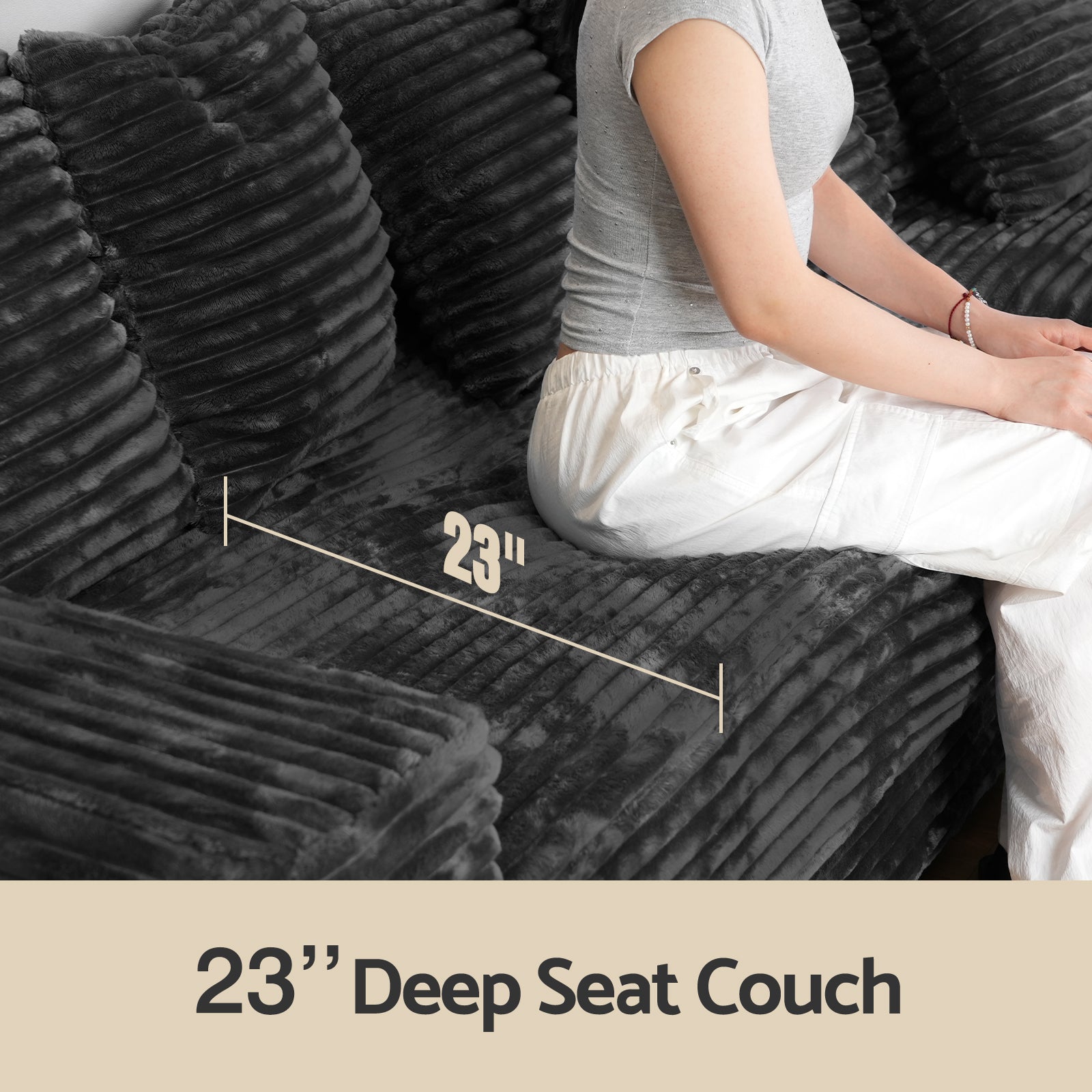 Advwin Oversized L Shaped Sofa With Chaise