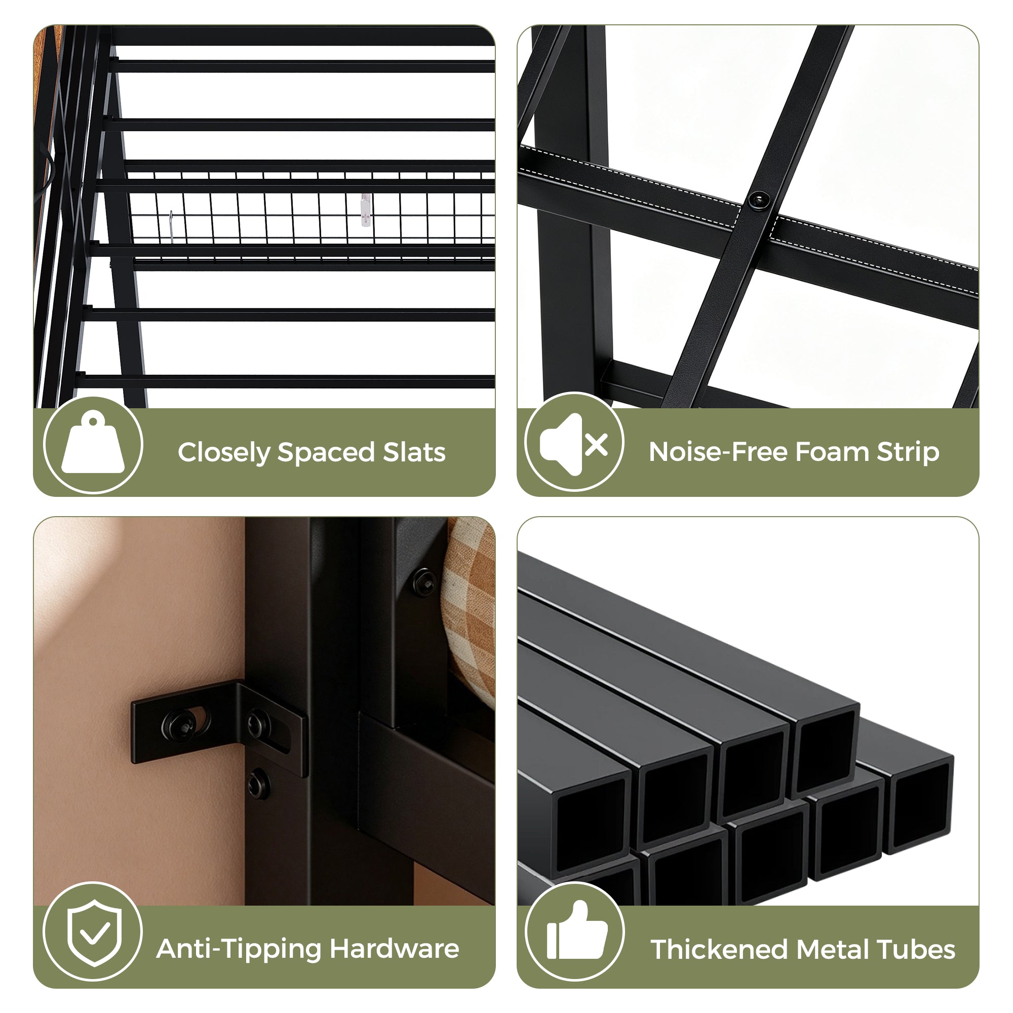 Advwin Loft Bed w/ Stairs, Storage and LED Light