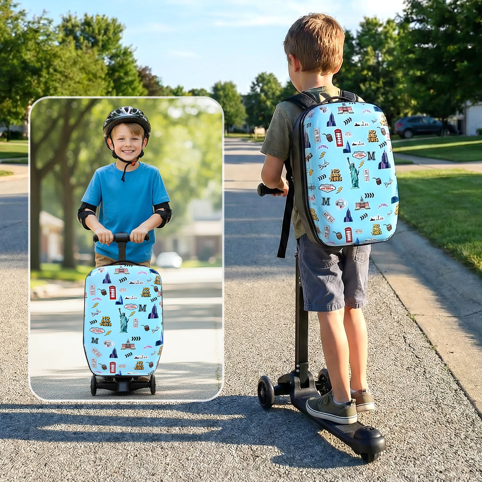 Advwin 4-in-1 Detachable Scooter Suitcase for Kids