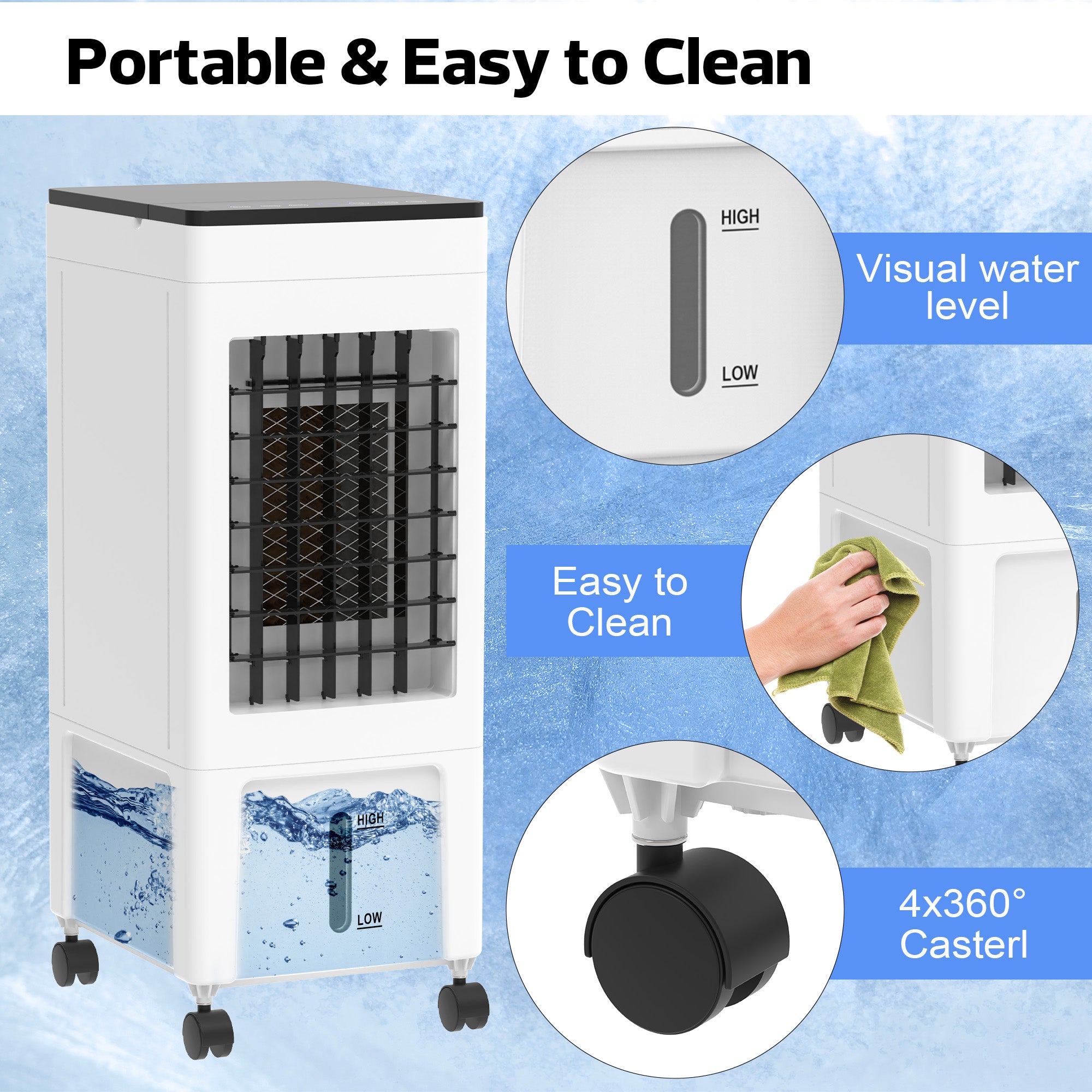 Advwin 3 In 1 Portable Air Cooler with Water Tank