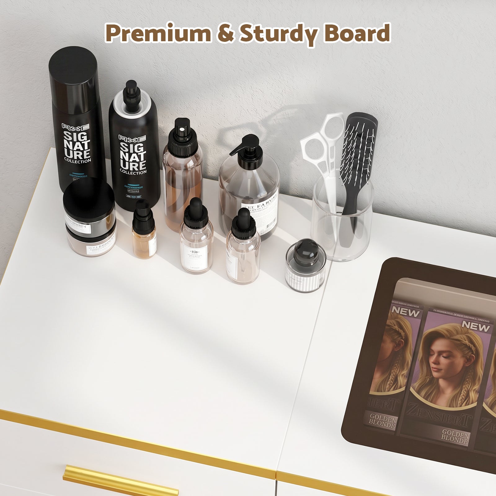 Advwin Wall Mount Salon Barber Station with Glass Top
