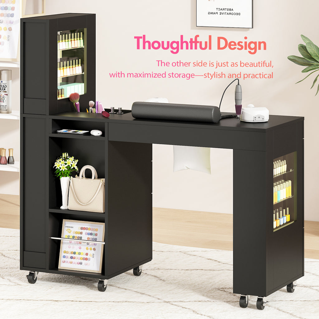 Advwin Display Advwin Manicure Table w/ LED Light Display Cabinet