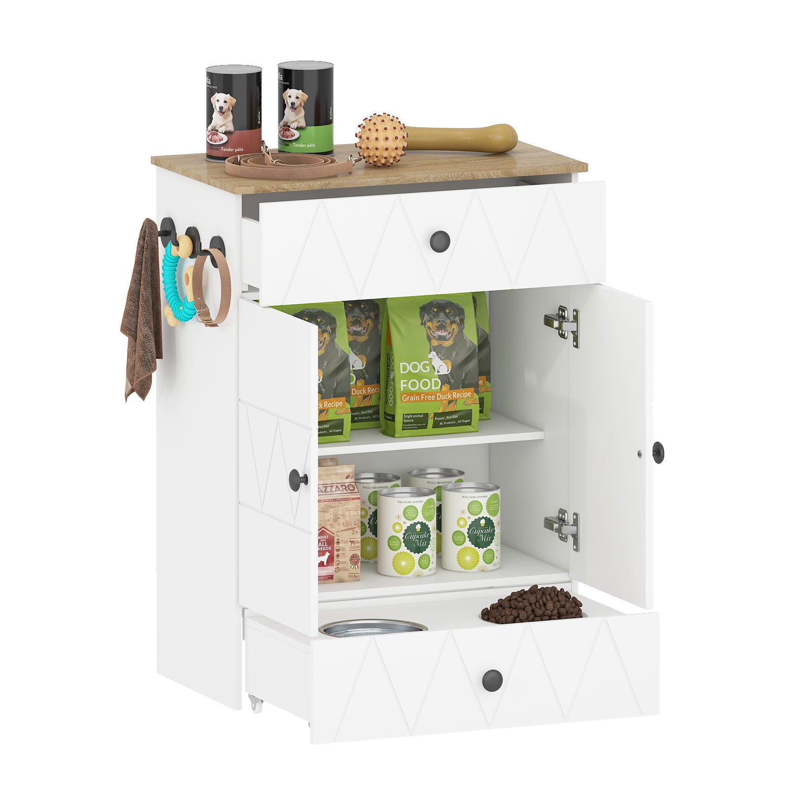 Advwin Pet Feeding Station with Storage