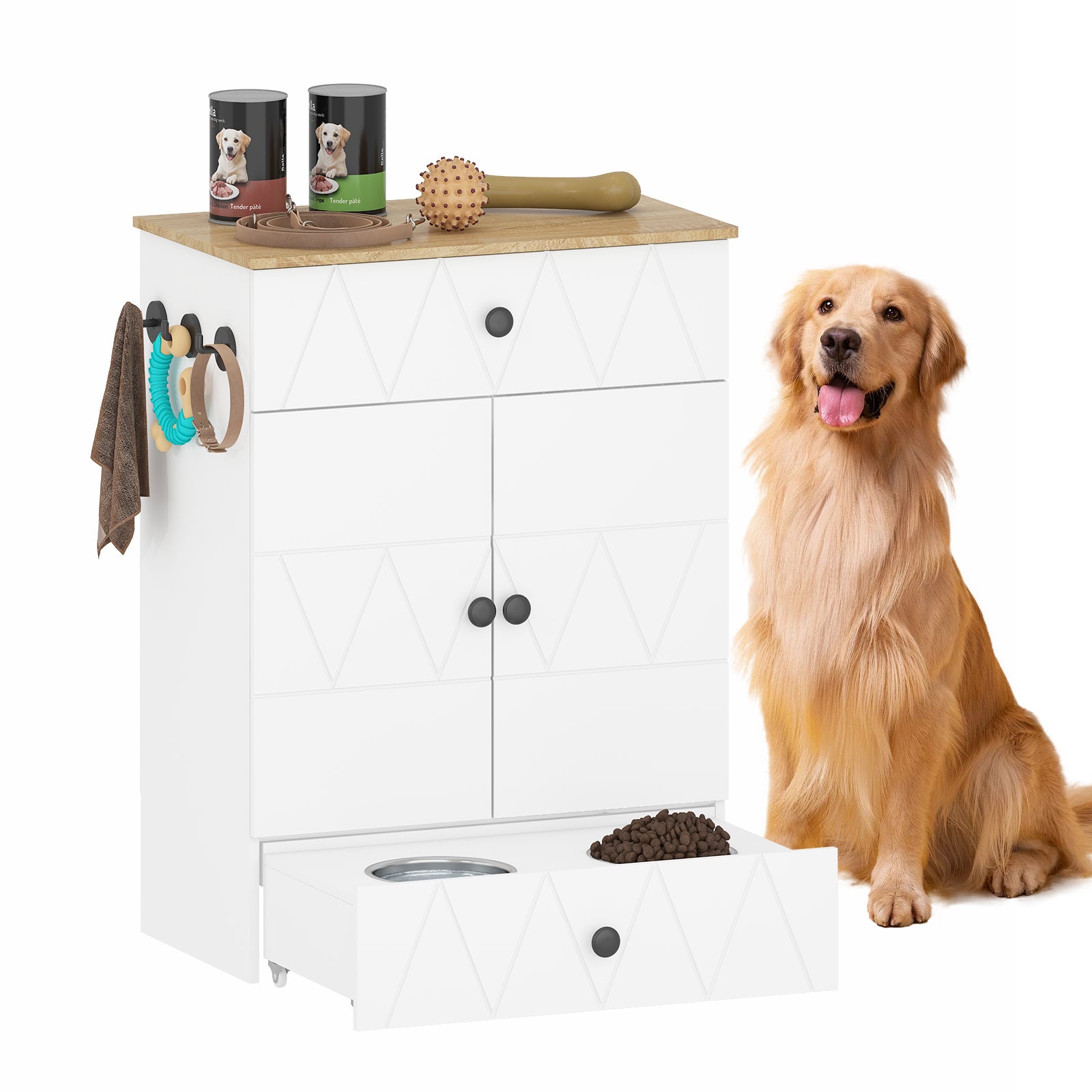 Advwin Pet Feeding Station with Storage