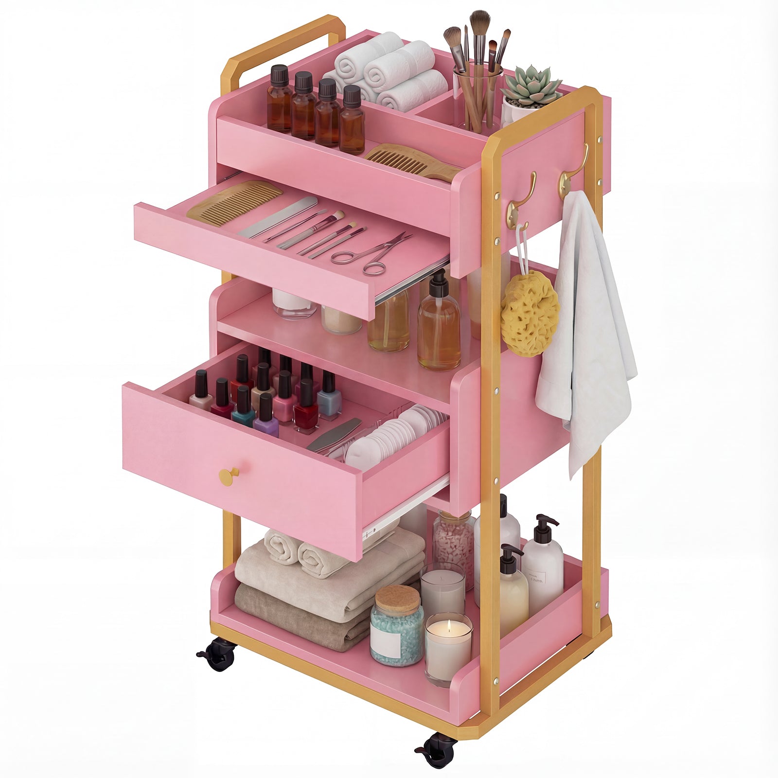 Advwin Salon Spa Cart with Wheels & Drawer