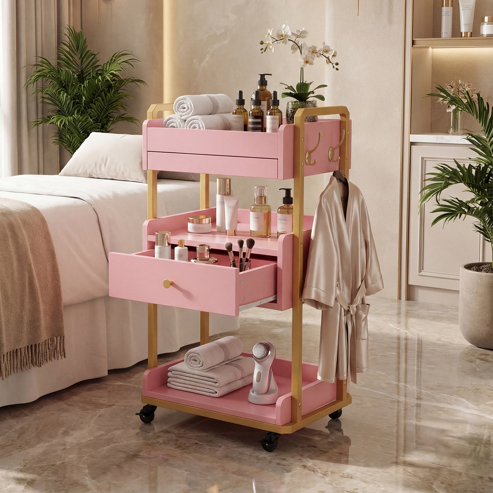 Advwin Salon Spa Cart with Wheels & Drawer
