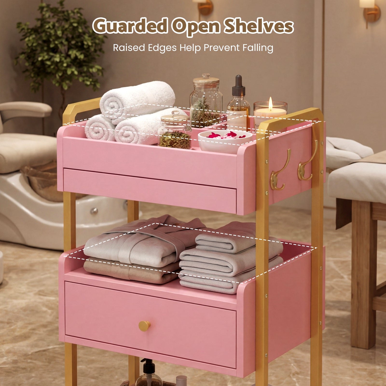 Advwin Salon Spa Cart with Wheels & Drawer