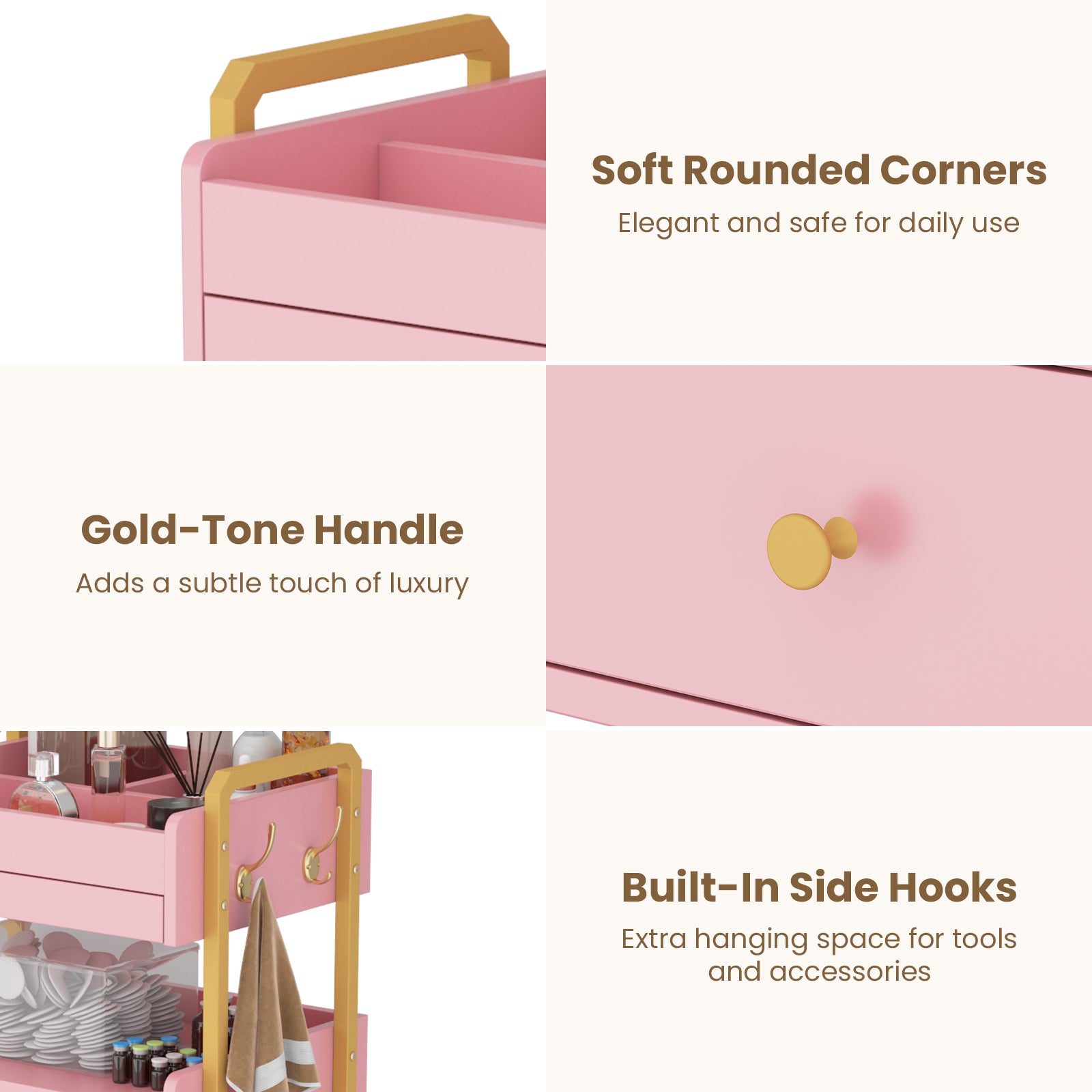 Advwin Salon Spa Cart with Wheels & Drawer