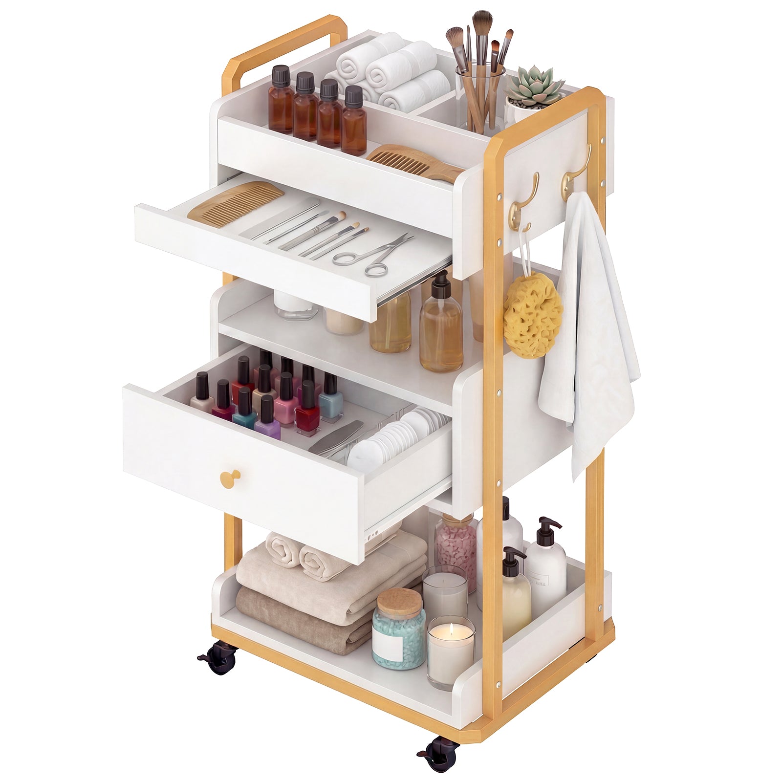 Advwin Salon Spa Cart with Wheels & Drawer