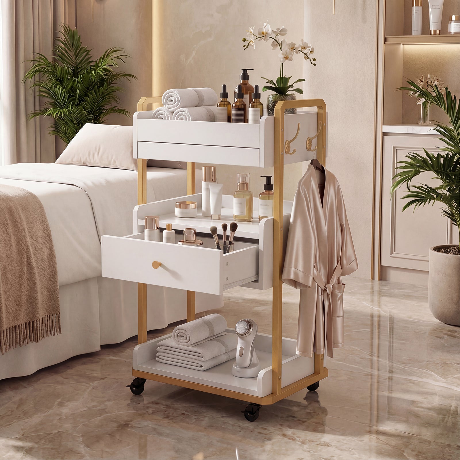 Advwin Salon Spa Cart with Wheels & Drawer