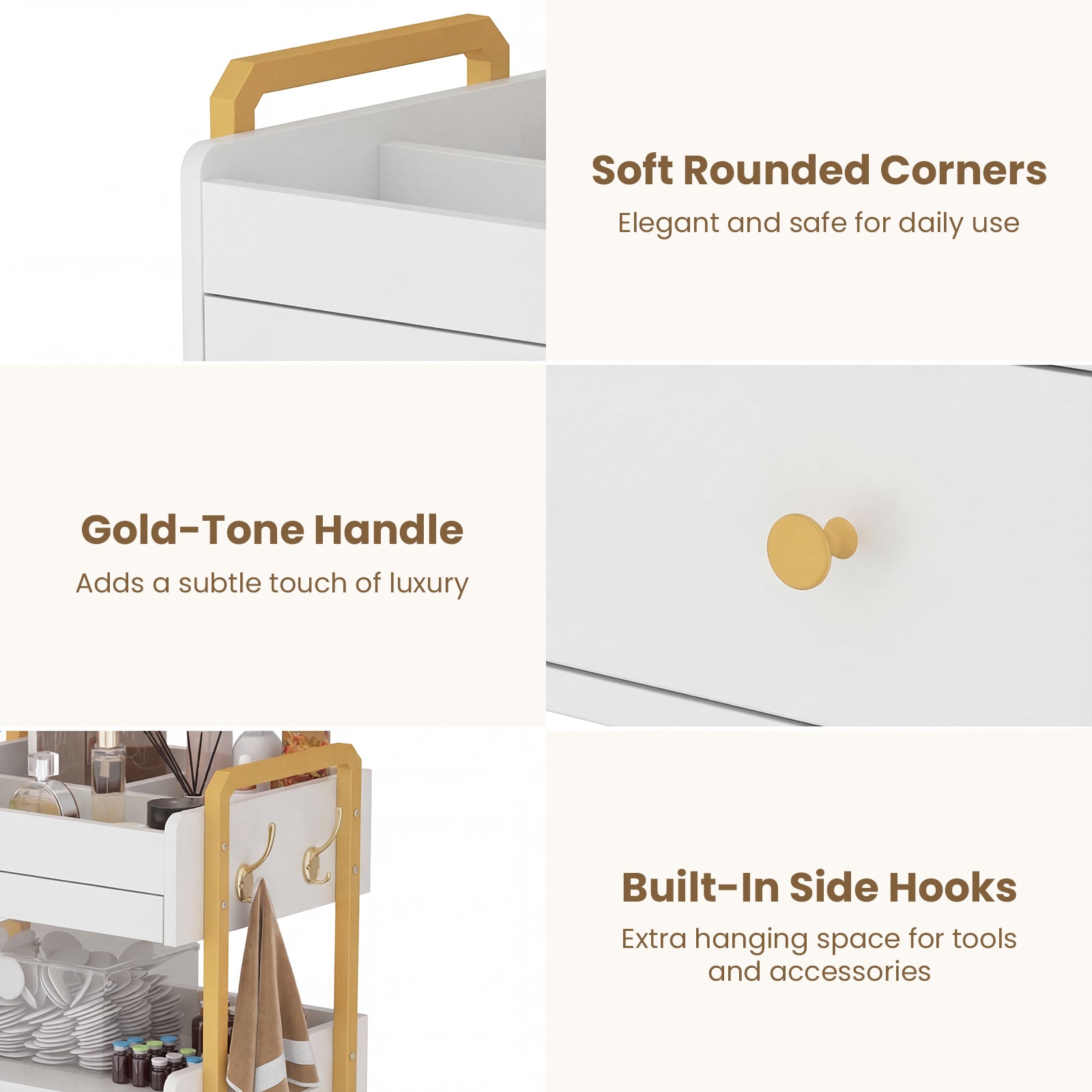 Advwin Salon Spa Cart with Wheels & Drawer