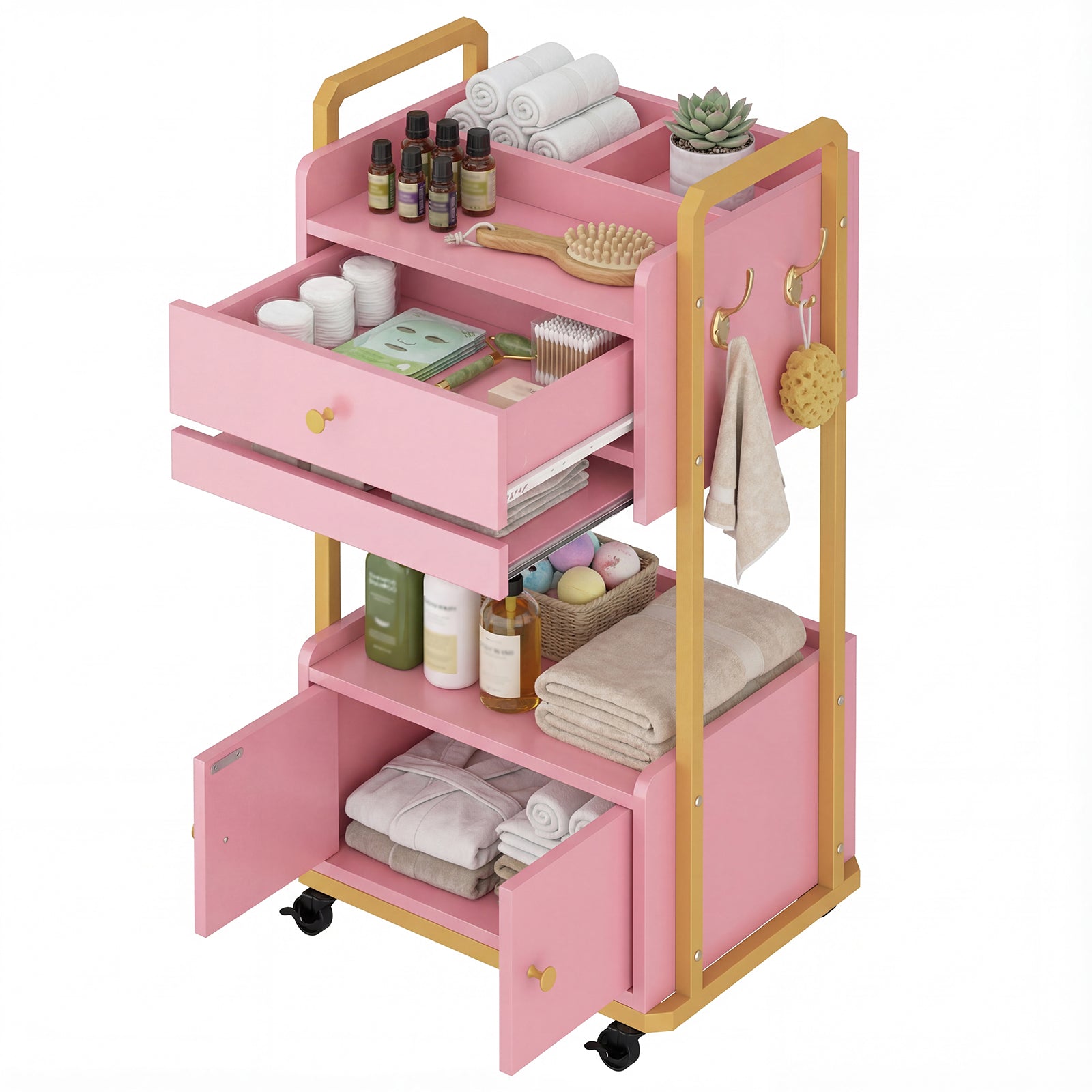 Advwin Spa Salon Trolley with Storage Cabinet
