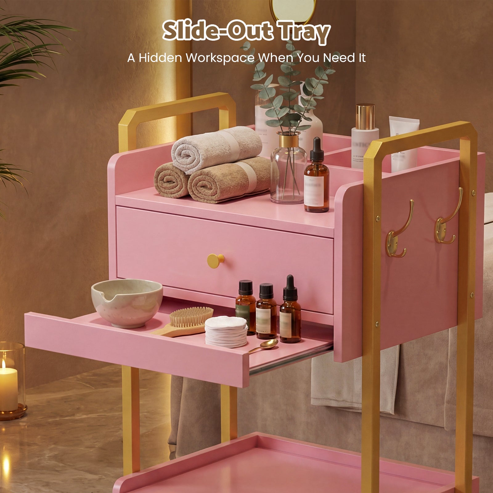 Advwin Spa Salon Trolley with Storage Cabinet