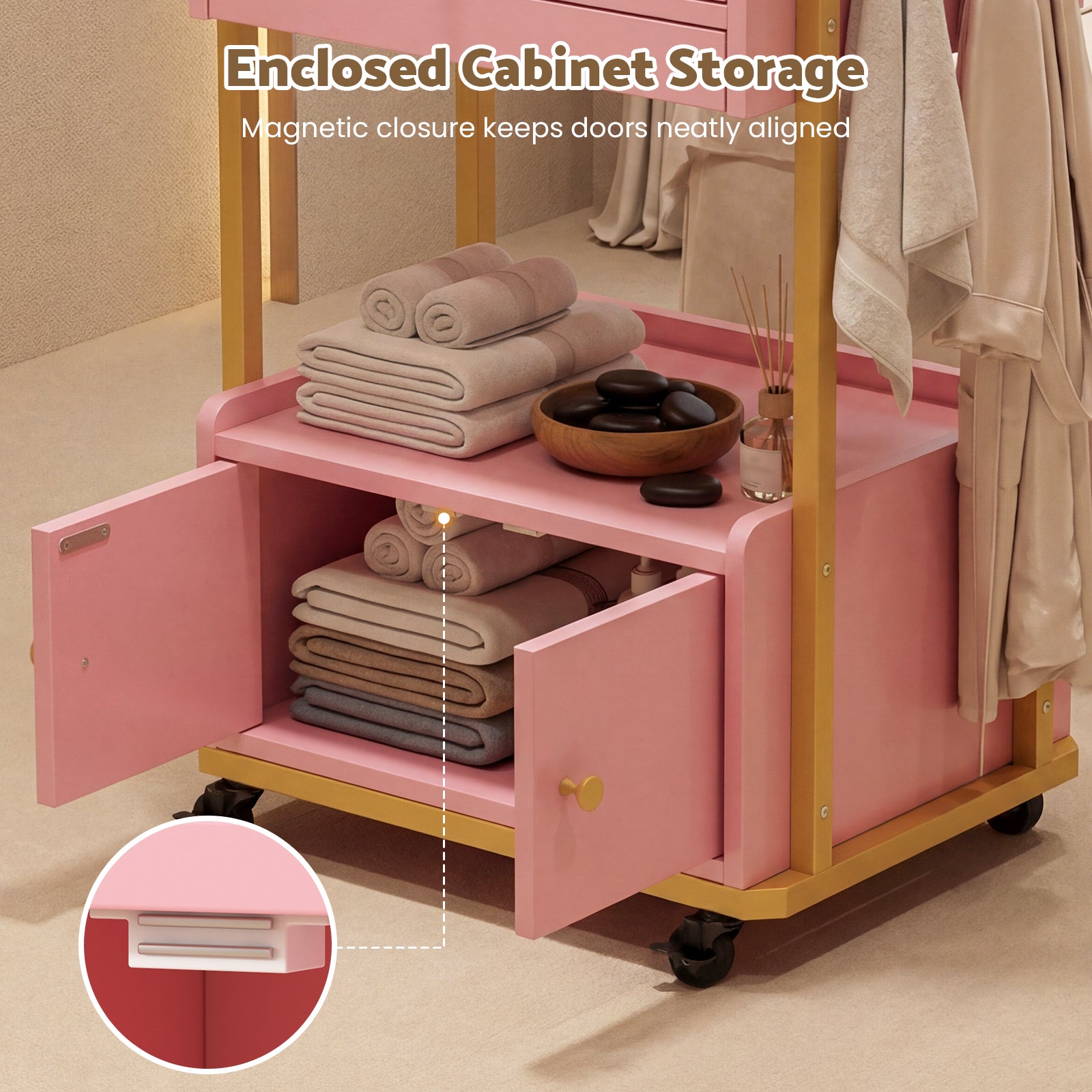 Advwin Spa Salon Trolley with Storage Cabinet