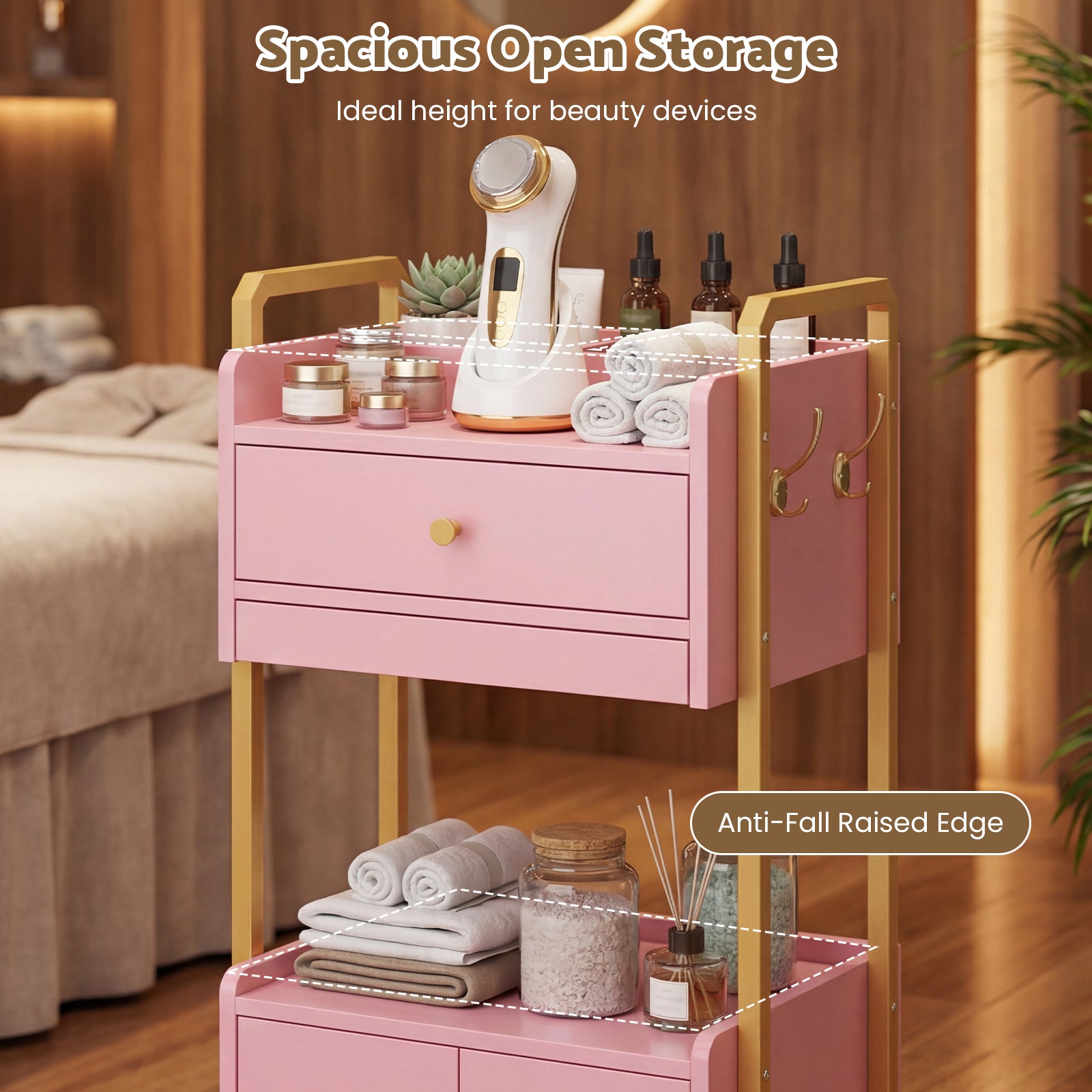 Advwin Spa Salon Trolley with Storage Cabinet