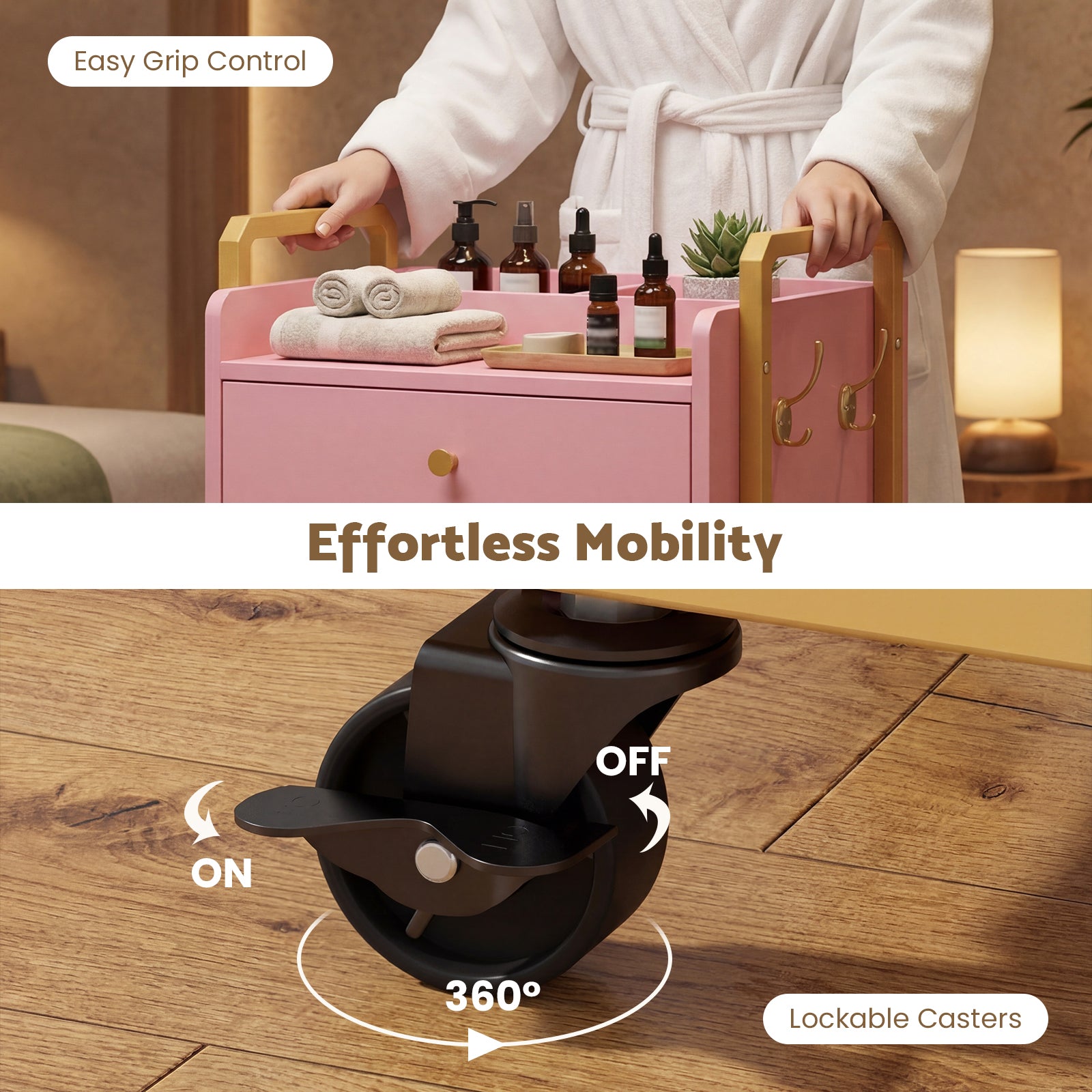 Advwin Spa Salon Trolley with Storage Cabinet