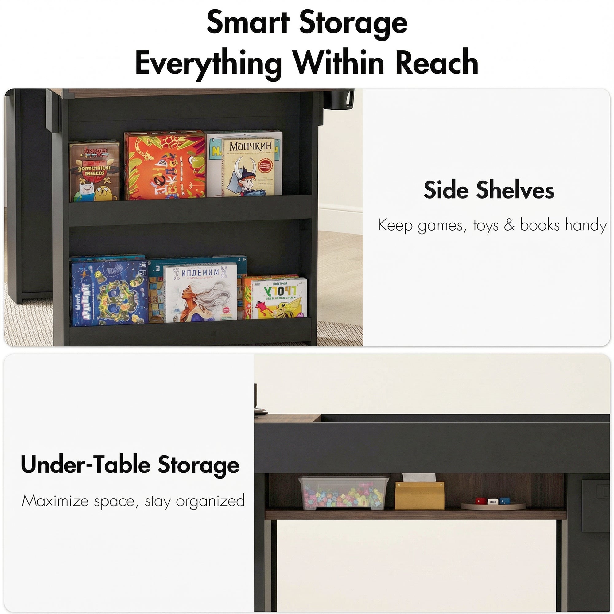 Advwin 2-in-1 Board Game Table with Removable Top