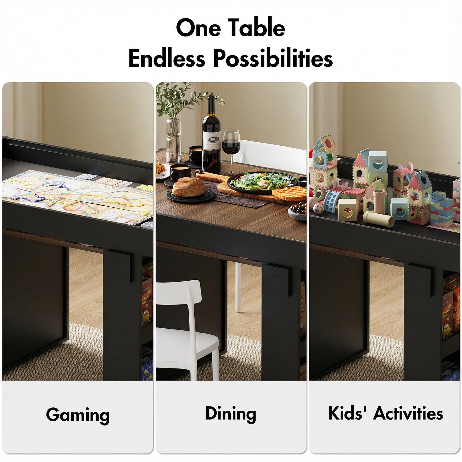 Advwin 2-in-1 Board Game Table with Removable Top