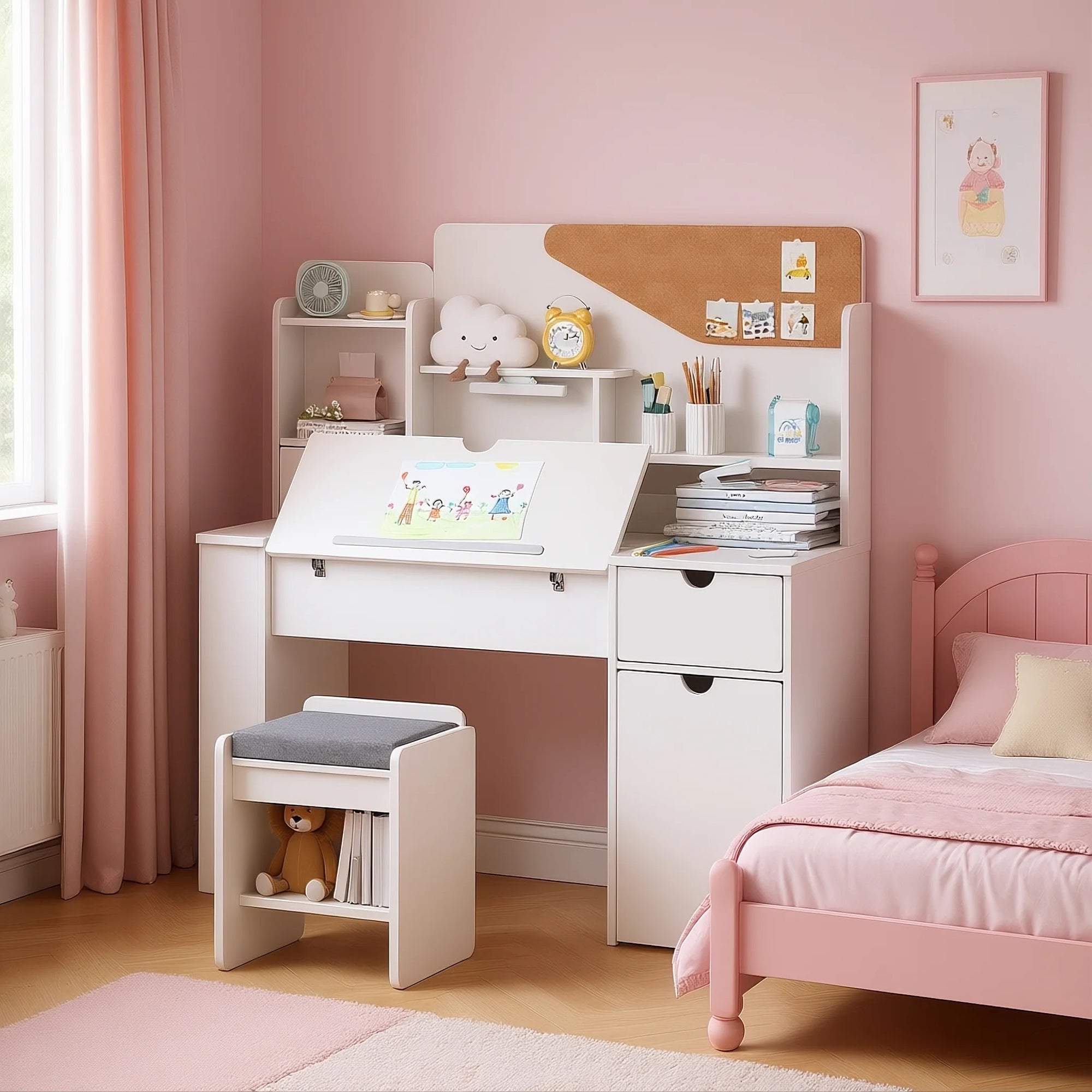 Advwin Multifunctional Kids Desk and Chair Set