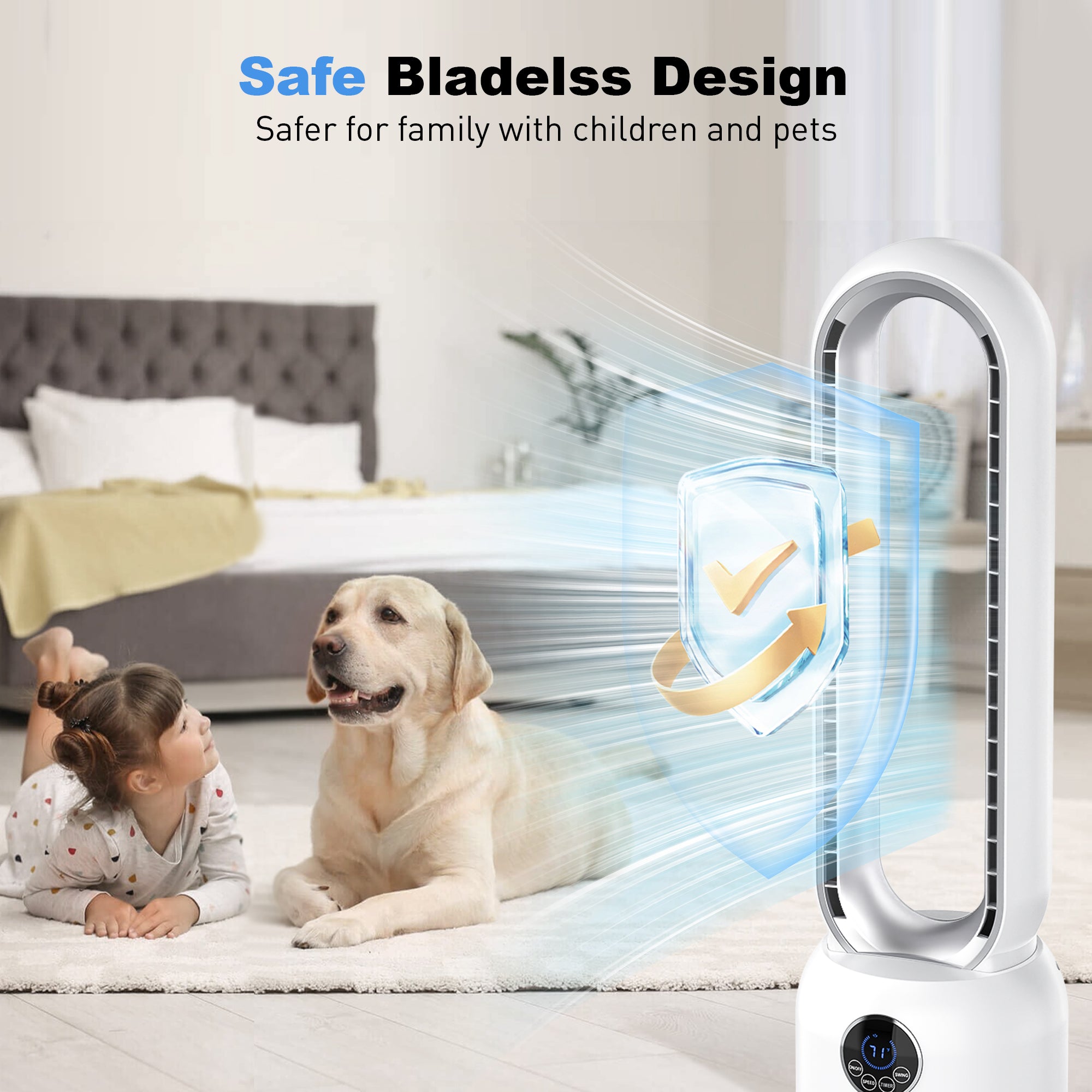 Advwin Upgrated Portable Bladeless Tower Fan