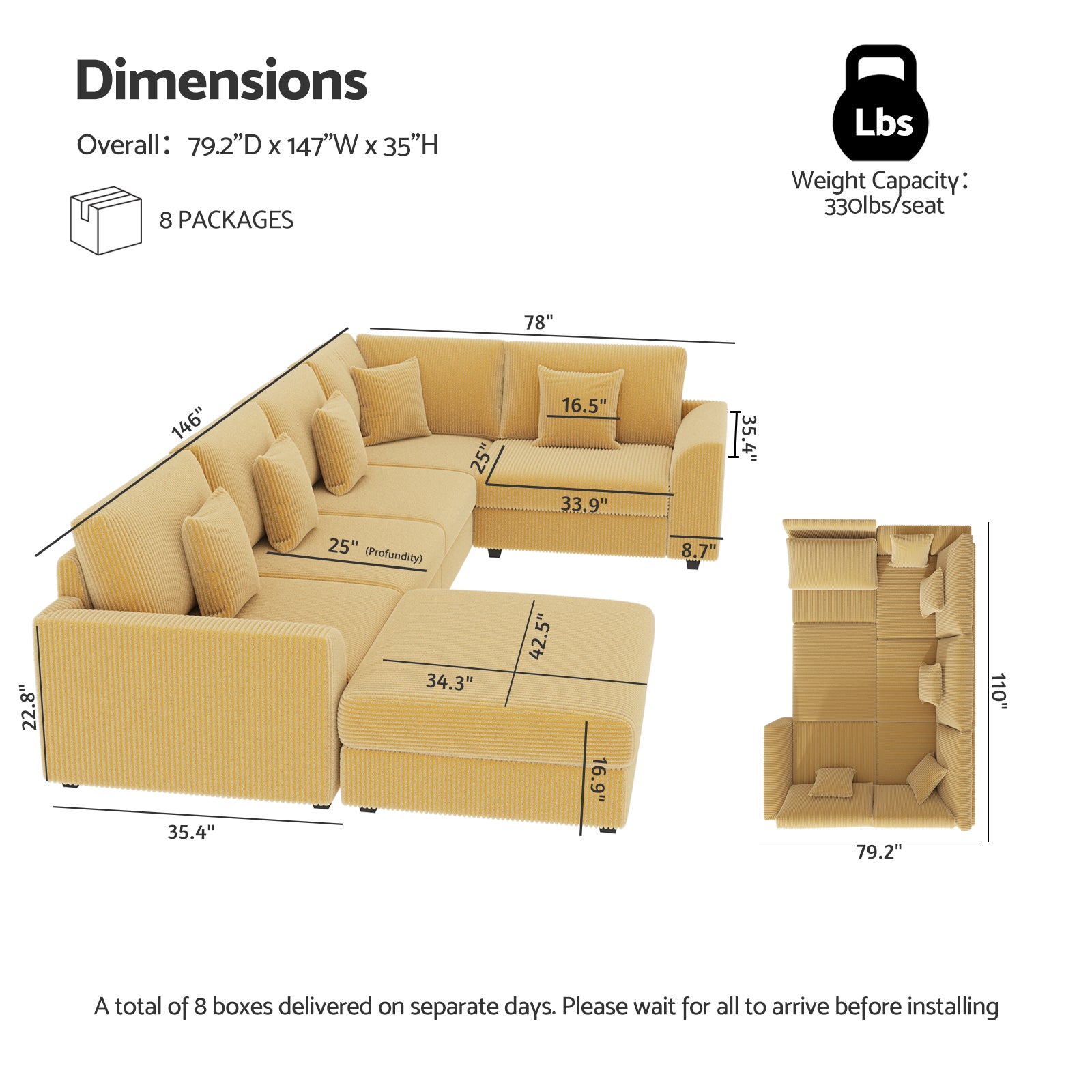 oversized sofa dimensions