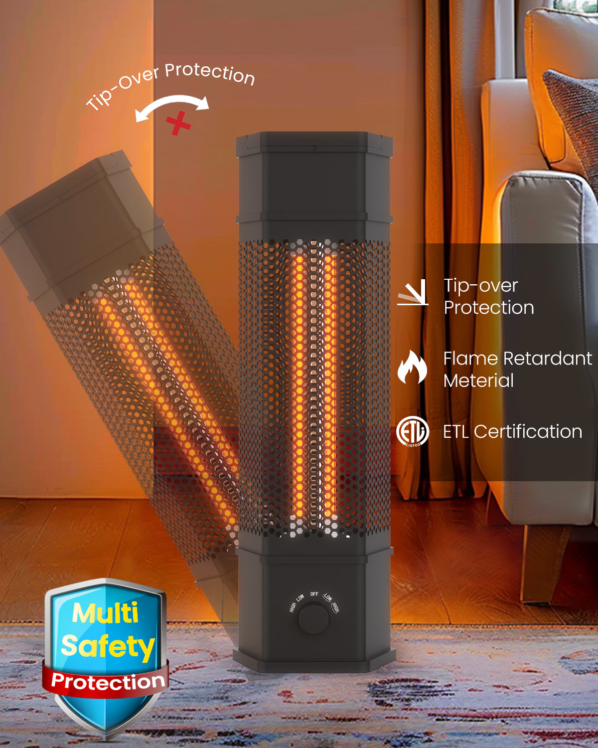 Advwin Electric Patio Heater 360°All-round Heating