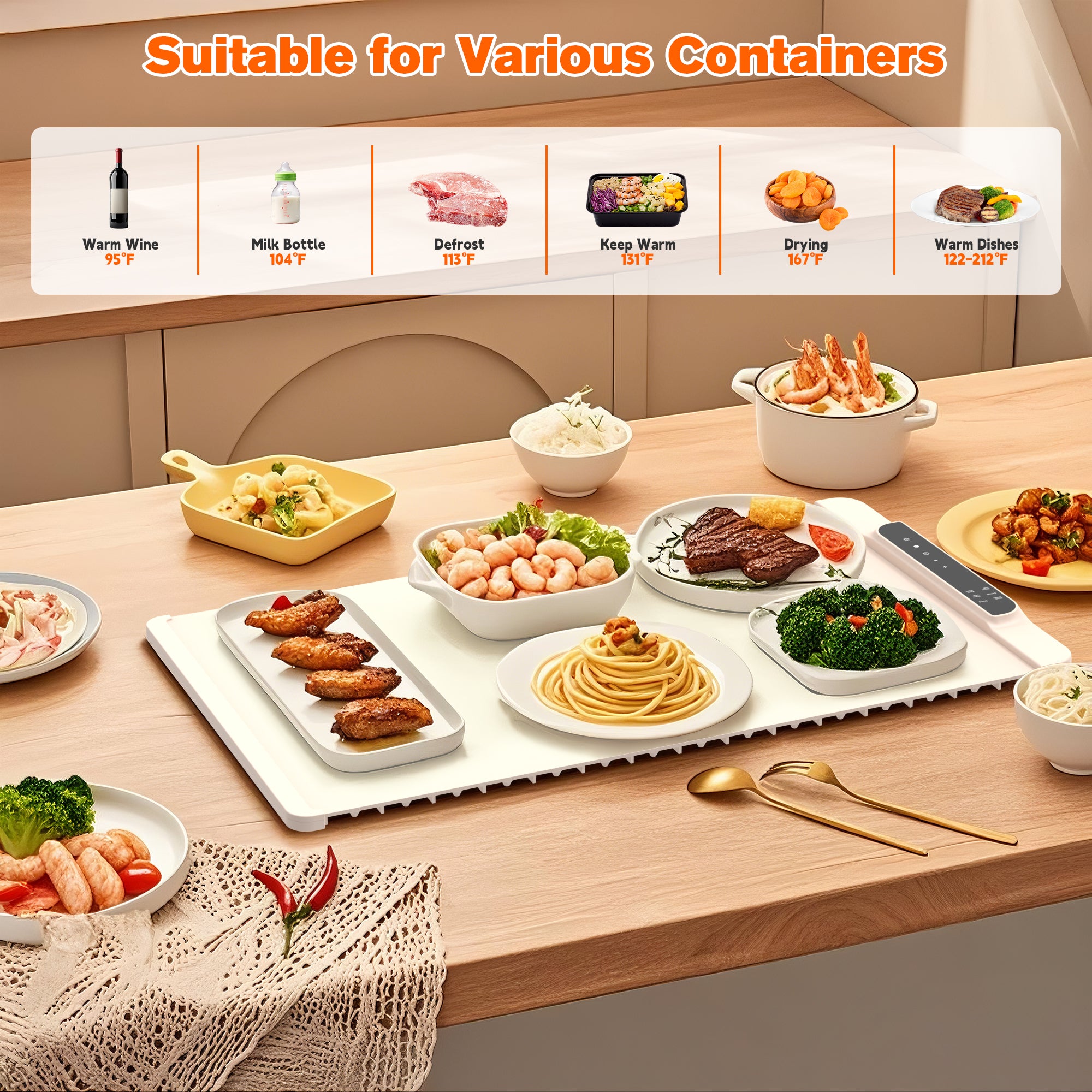 Advwin Electric Food Warming Mat with Child Lock