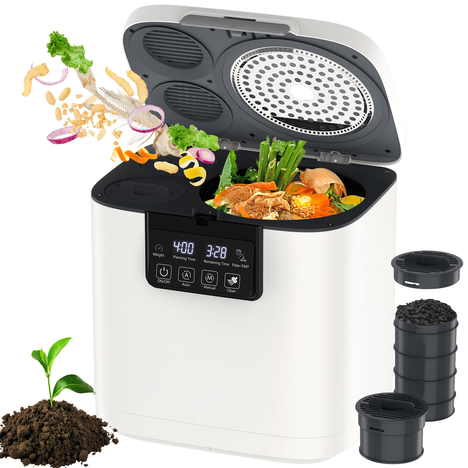 Advwin Compost Bin 4L Electric Auto-Cleaning