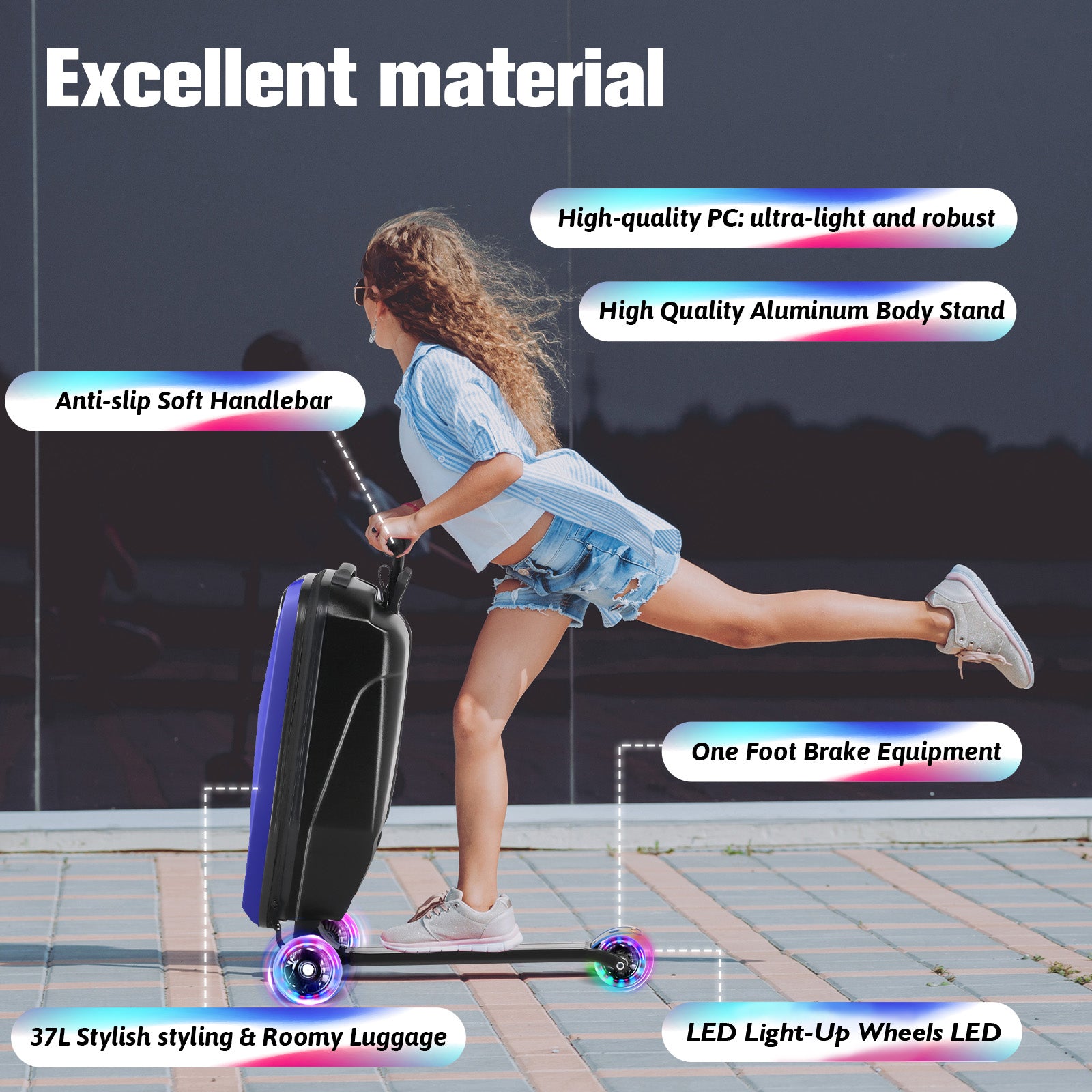 Advwin Foldable Hardshell Scooter Suitcase