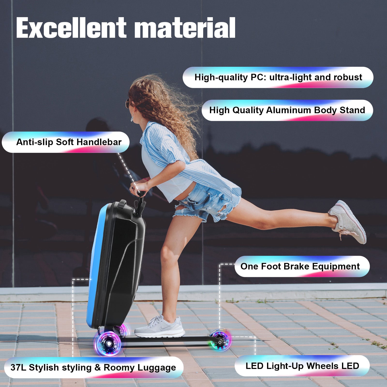 Advwin Foldable Hardshell Scooter Suitcase