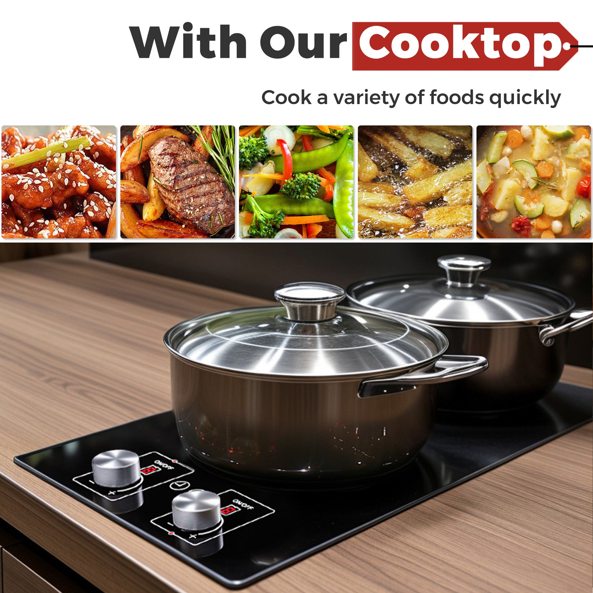 2 burner electric cooktop​