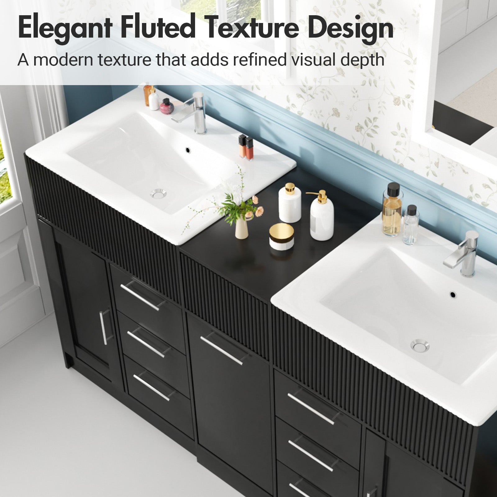 Advwin Freestanding Modern Bathroom Vanity w/ Sink