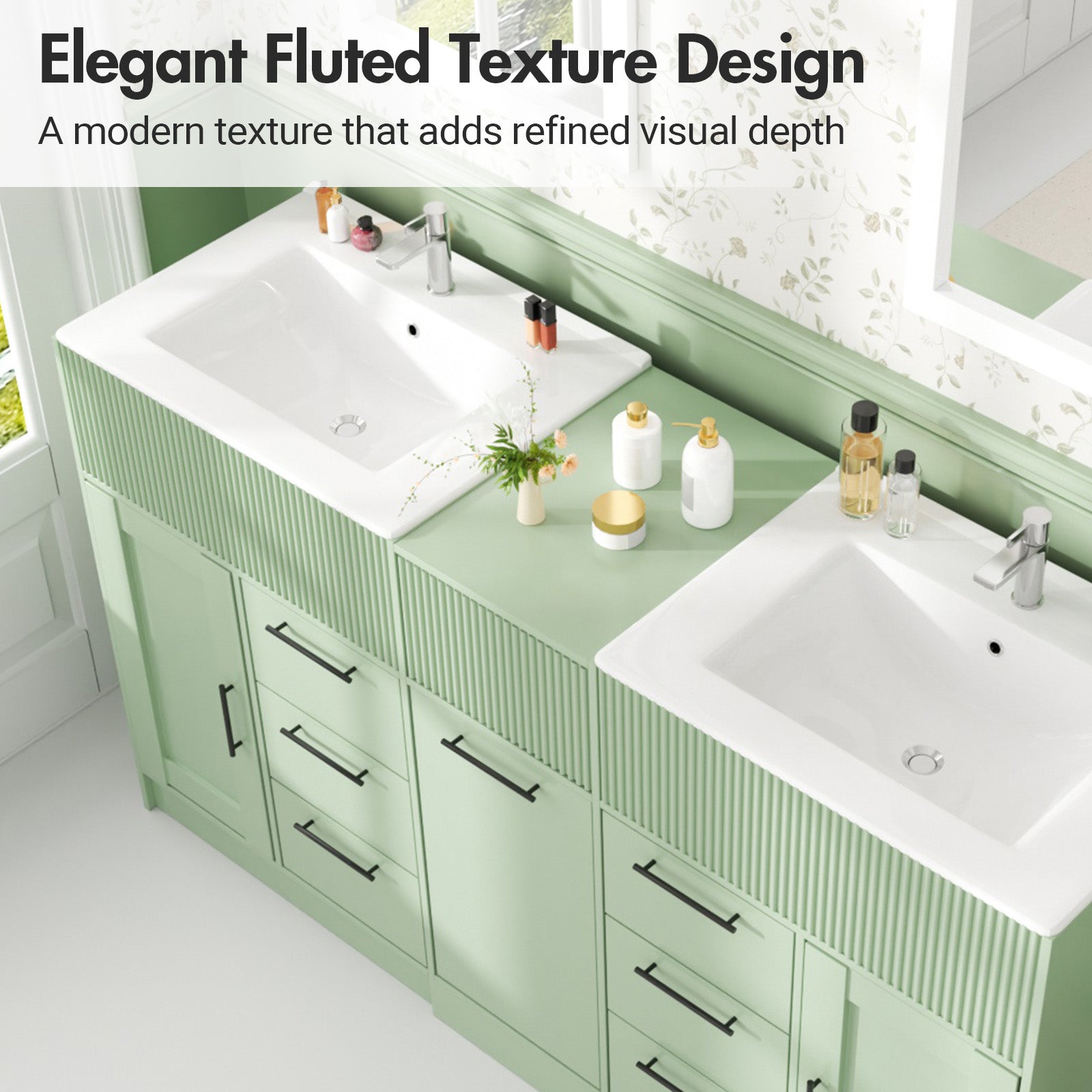 Advwin Freestanding Modern Bathroom Vanity w/ Sink