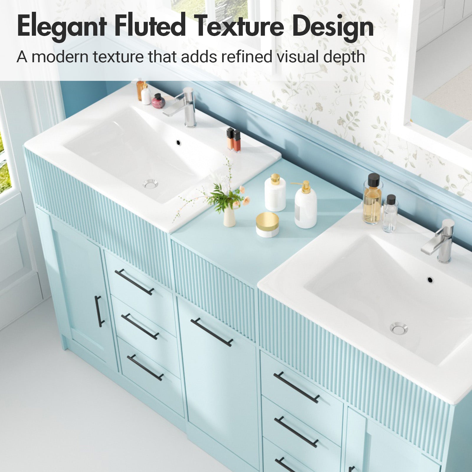 Advwin Freestanding Modern Bathroom Vanity w/ Sink