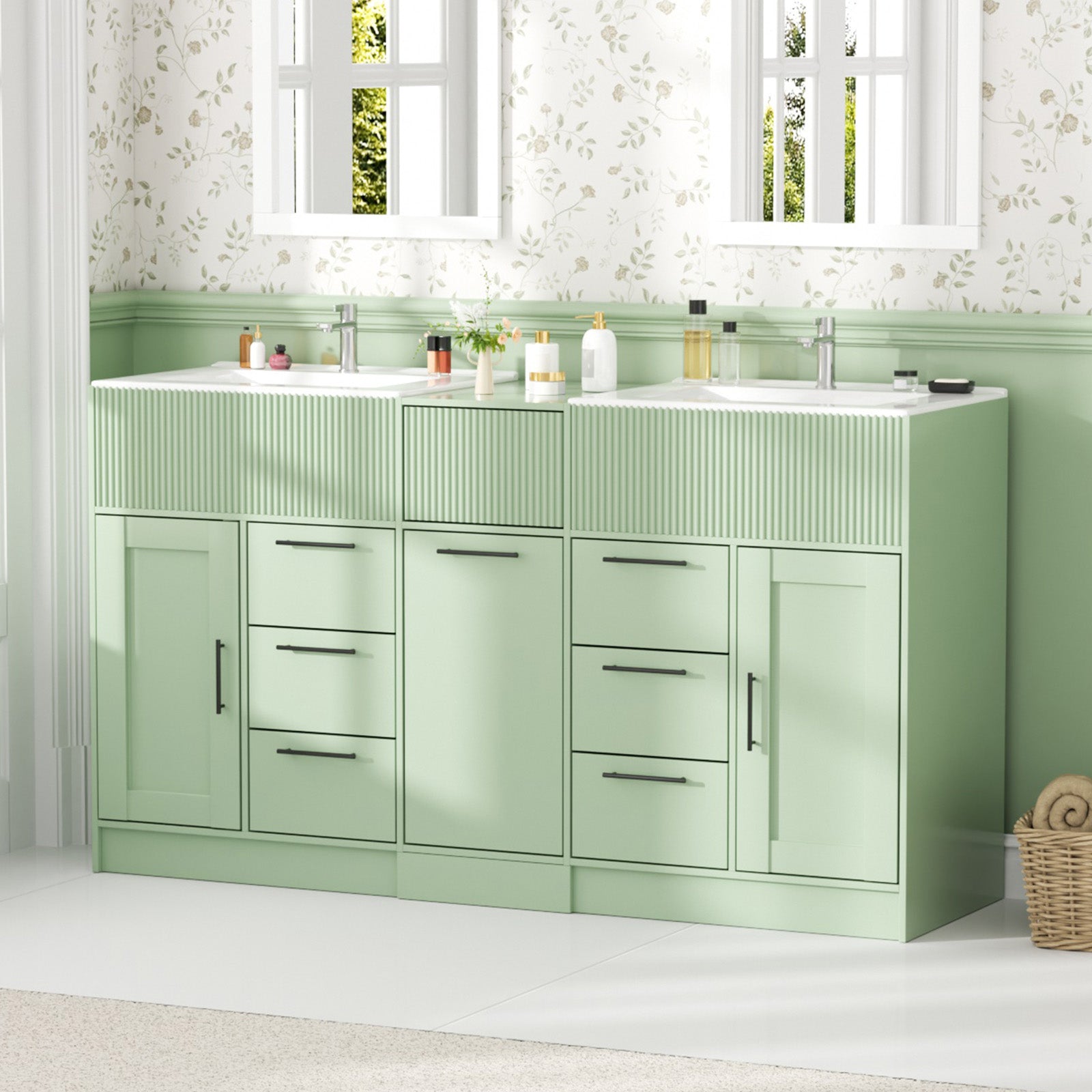 Advwin Freestanding Modern Bathroom Vanity w/ Sink