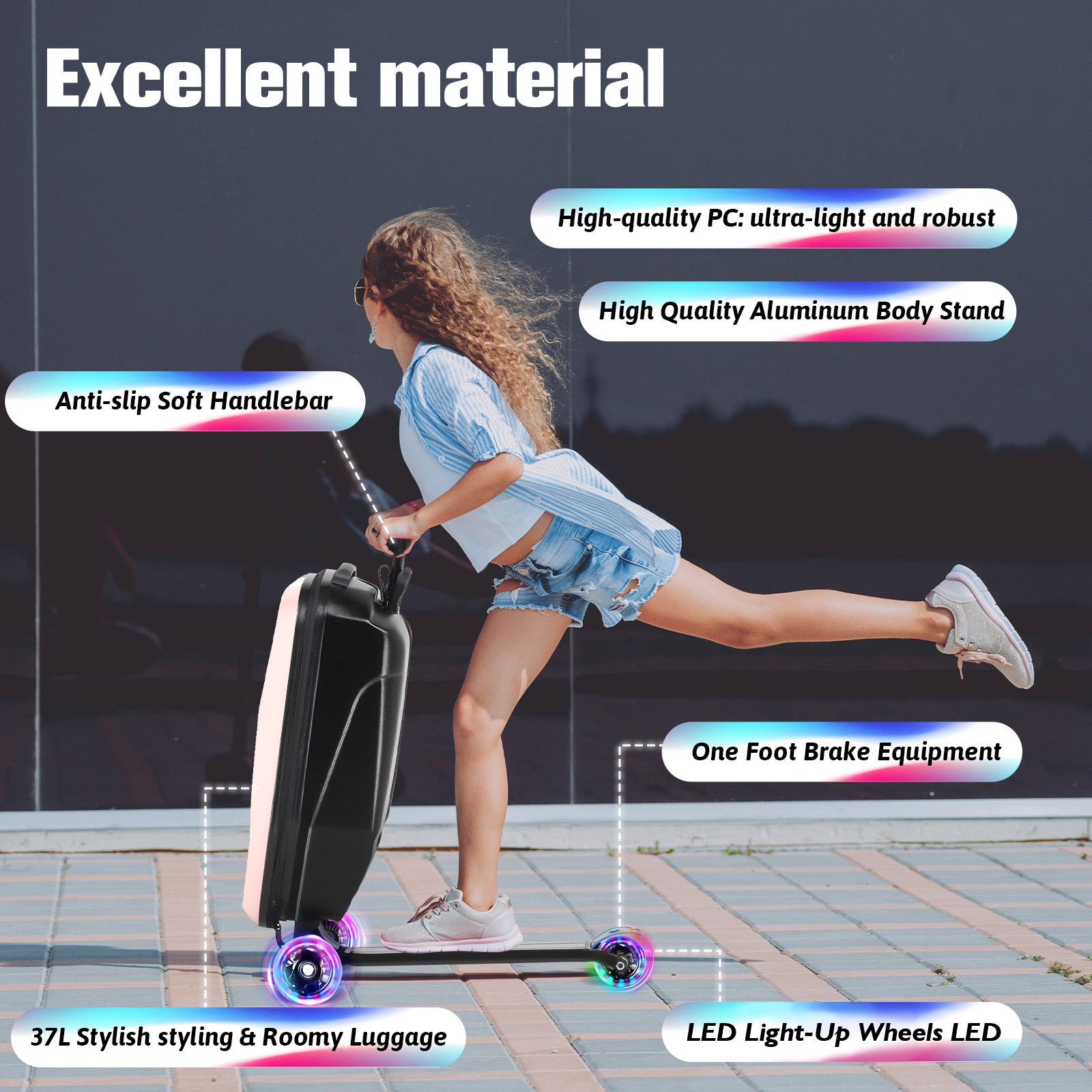 Advwin Foldable Hardshell Scooter Suitcase