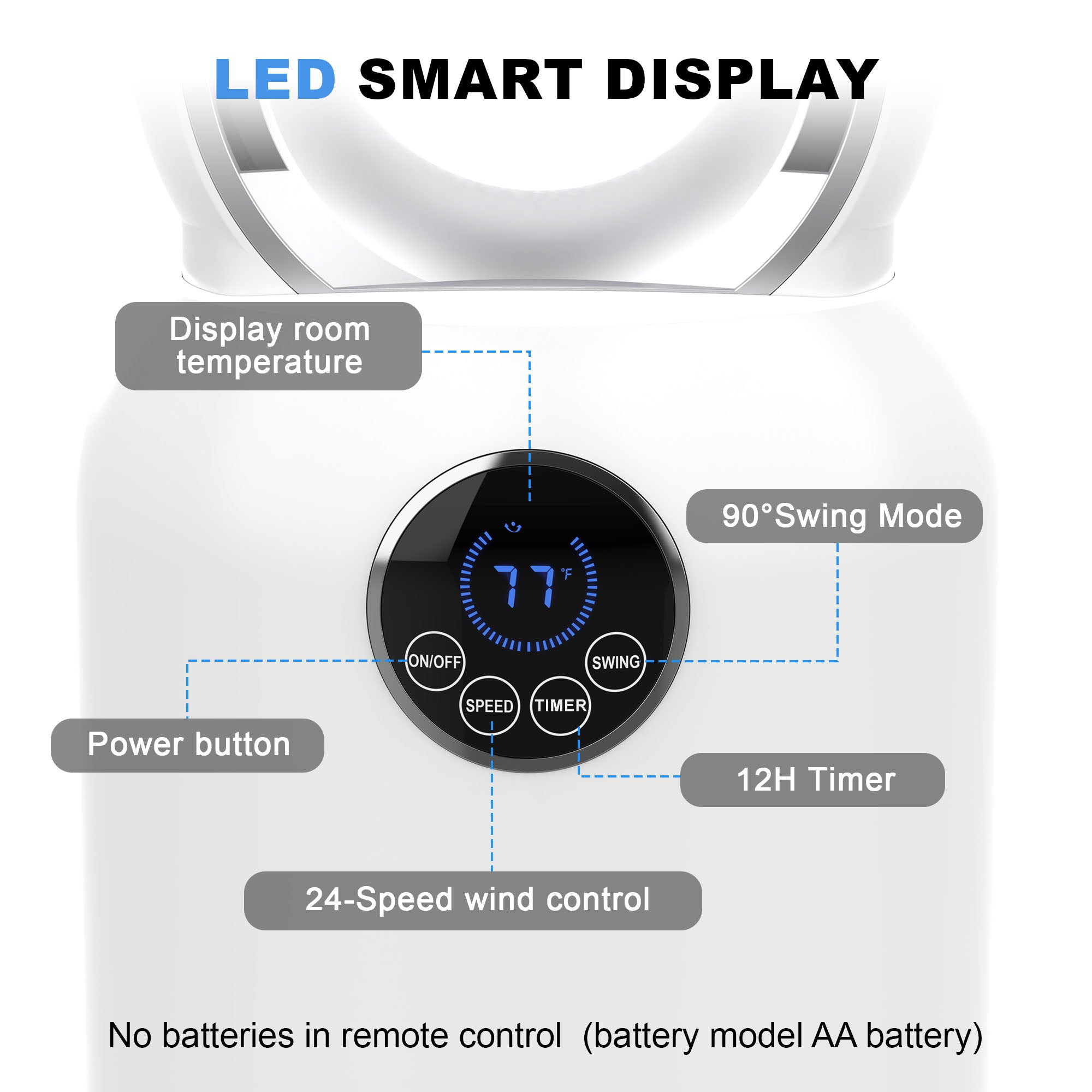 Advwin Upgrated Portable Bladeless Tower Fan