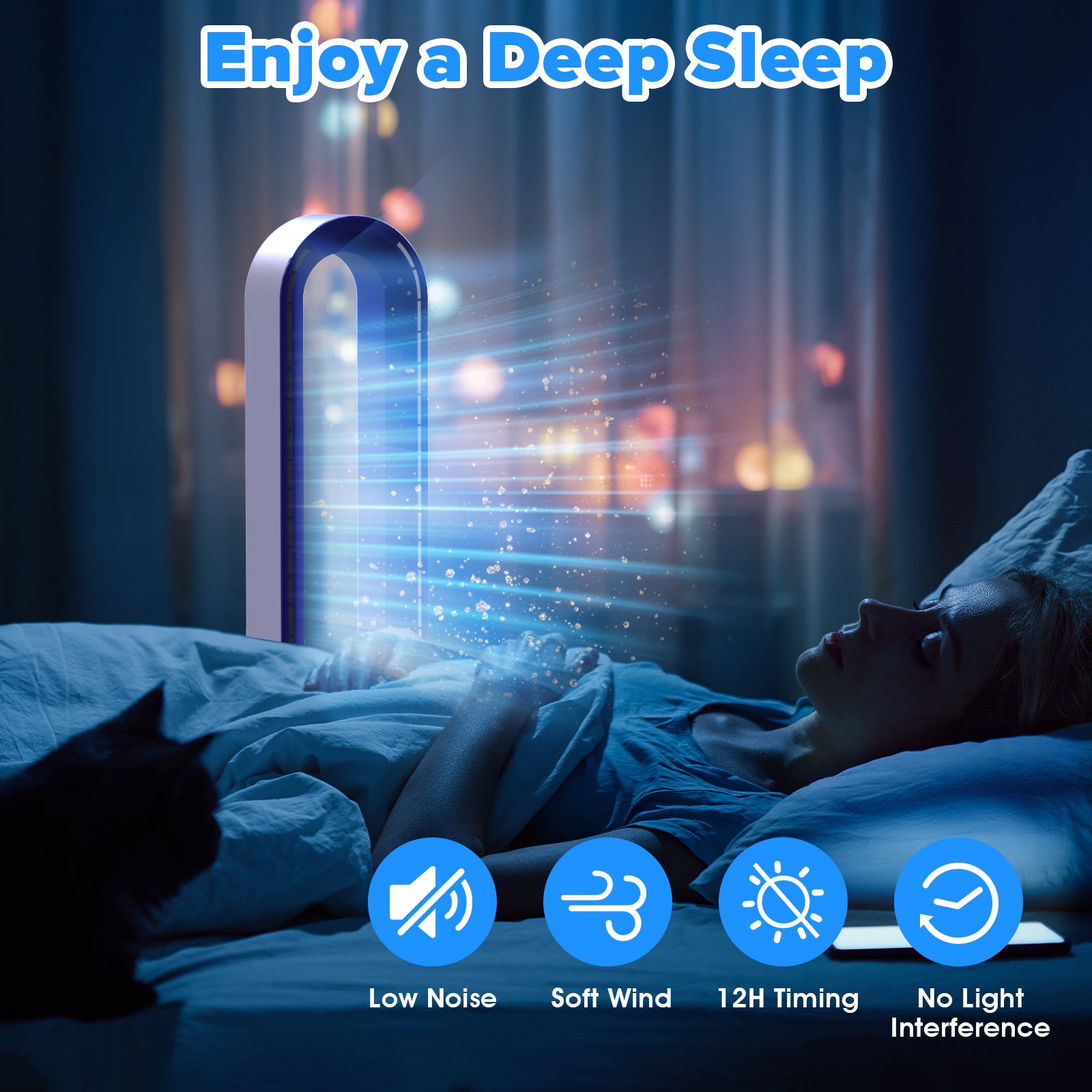 Advwin Bladeless Tower Fan with Remote Bladeless Fan Cooling Tower Fan