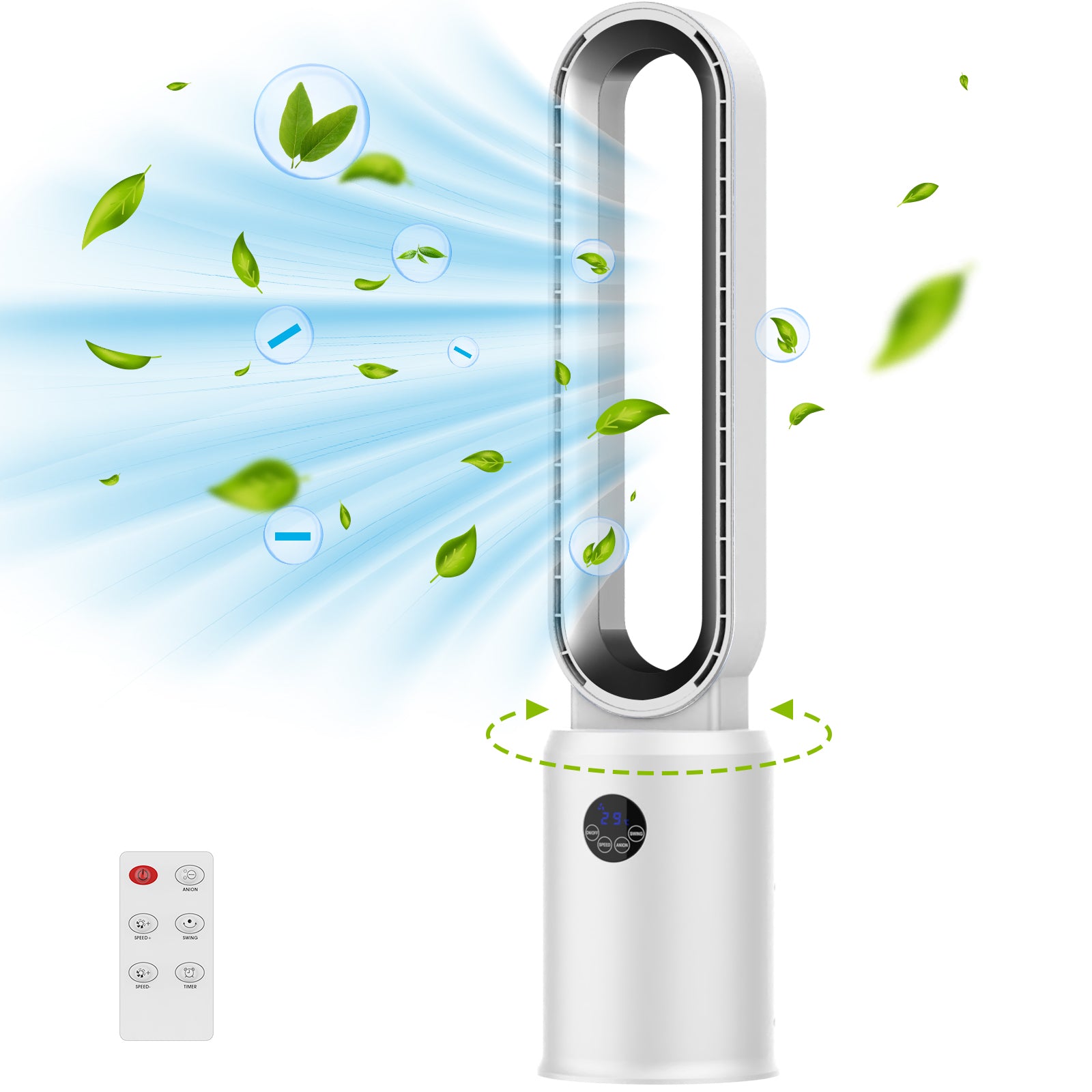 Advwin Bladeless Tower Fan Portable Electric