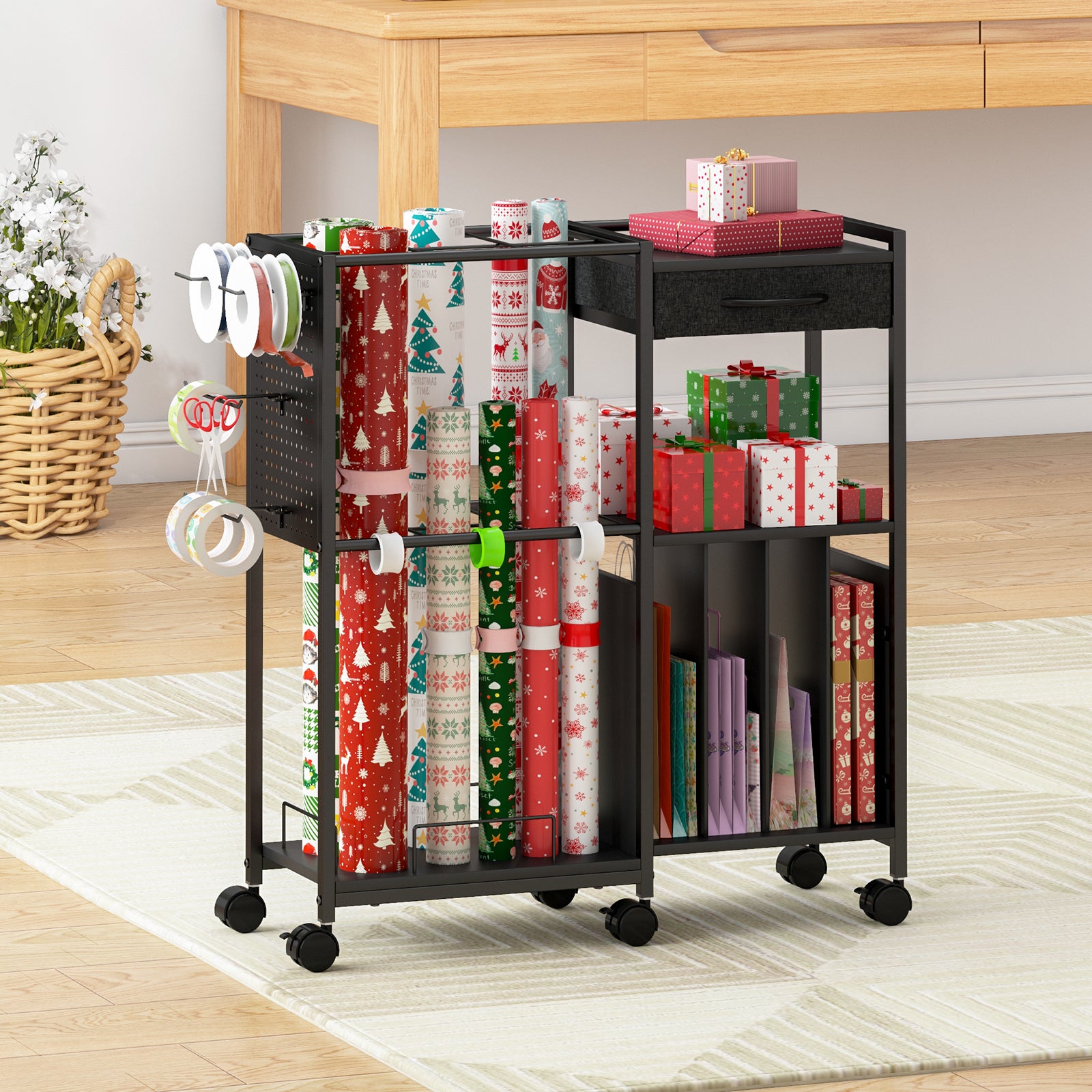 Advwin Wrapping Paper Storage Cart